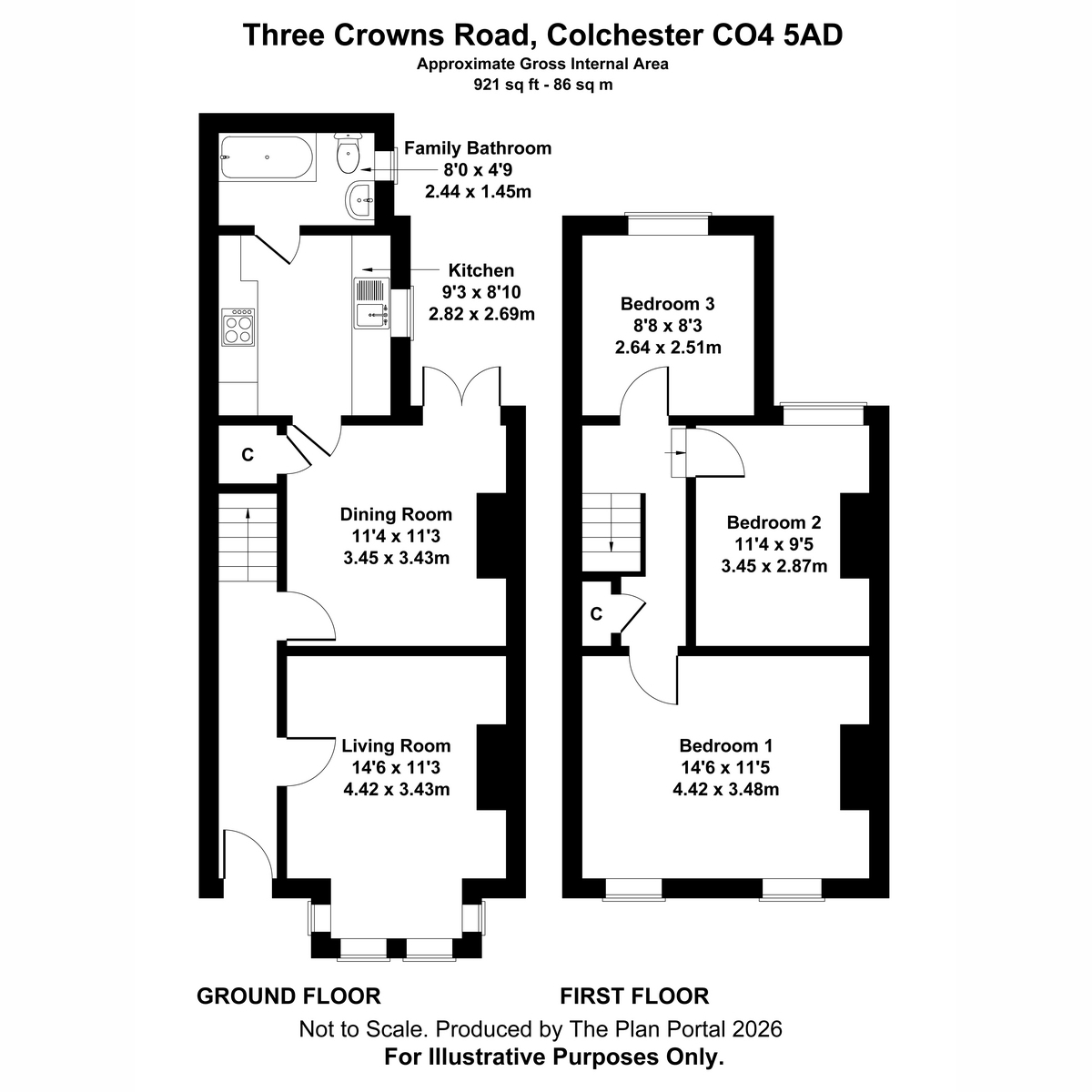 23, Three Crowns Road, Colchester floorplan