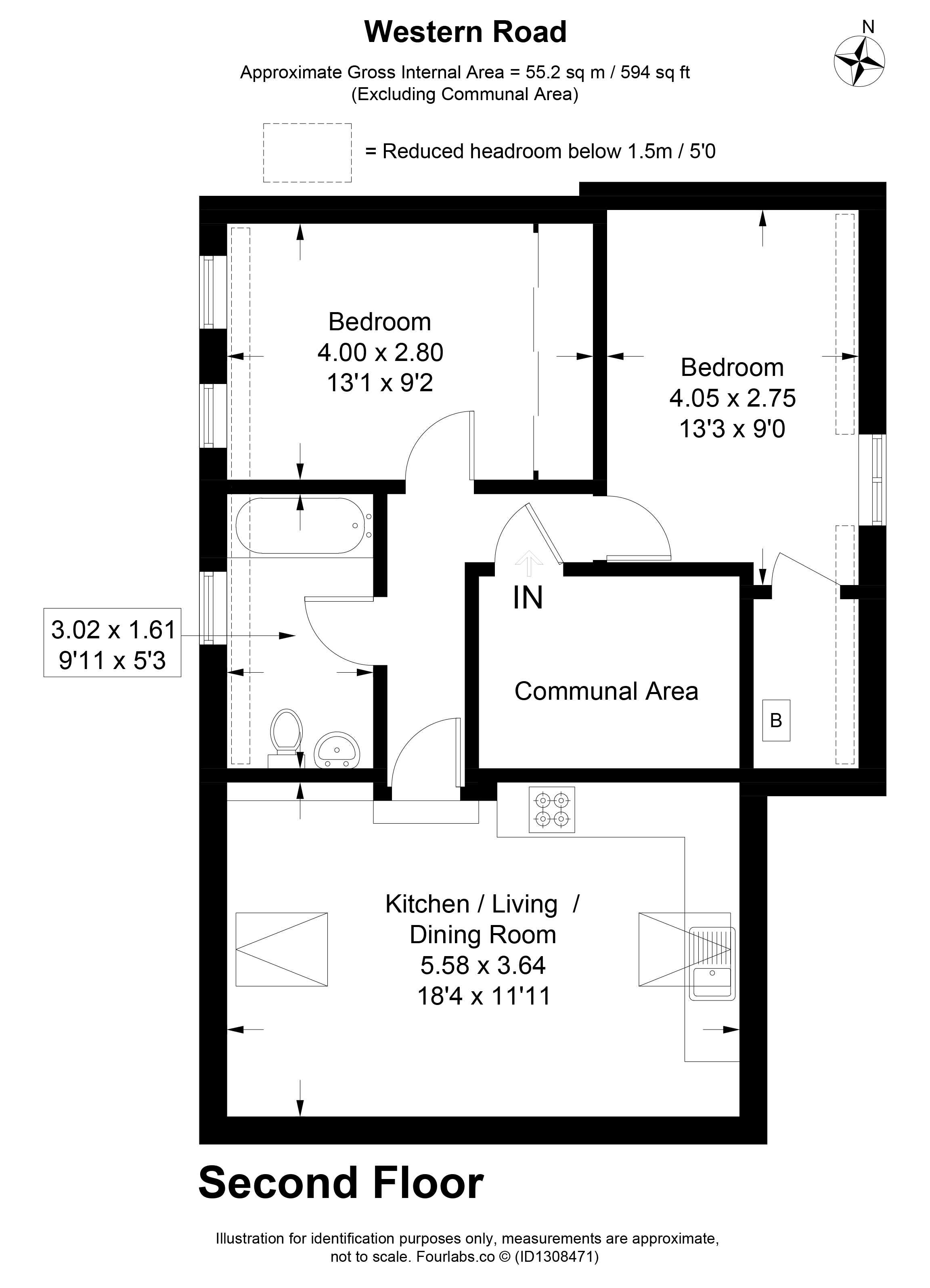 Flat 4, 3, Western Road, Surrey floorplan