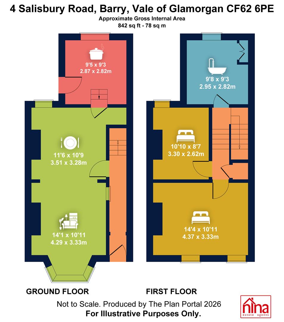 4, Salisbury Road, Barry floorplan