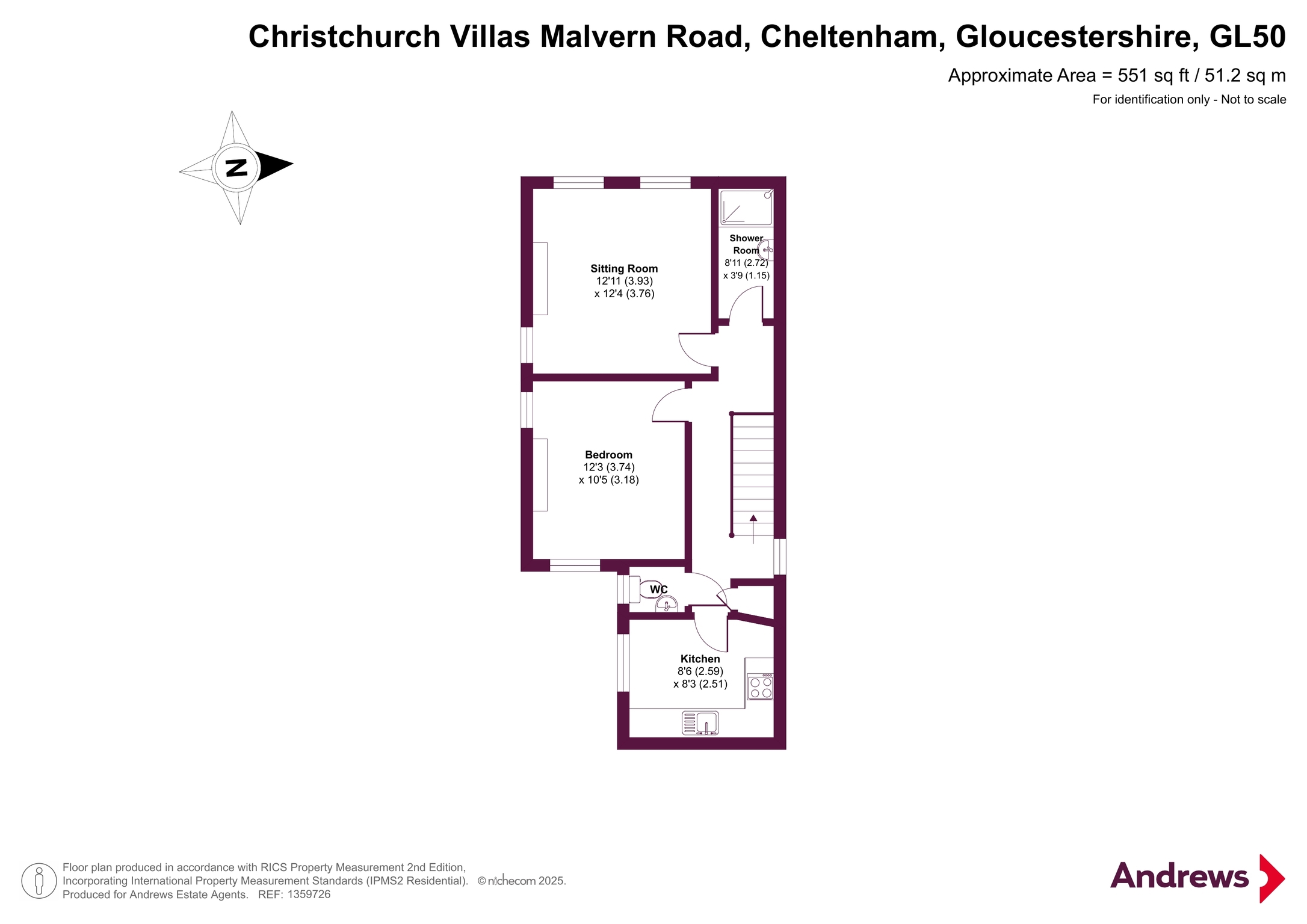Flat 3, 9 Christchurch Villas,, Malvern Road, Gloucestershire floorplan