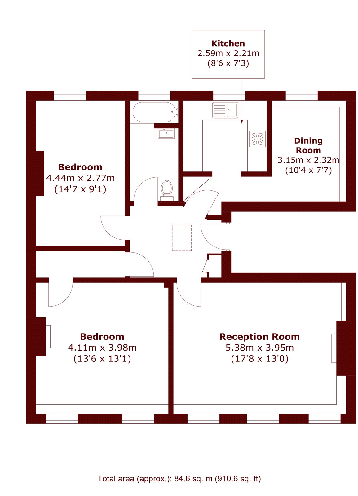 Flat 4, 12, Clapham Common North Side, London floorplan