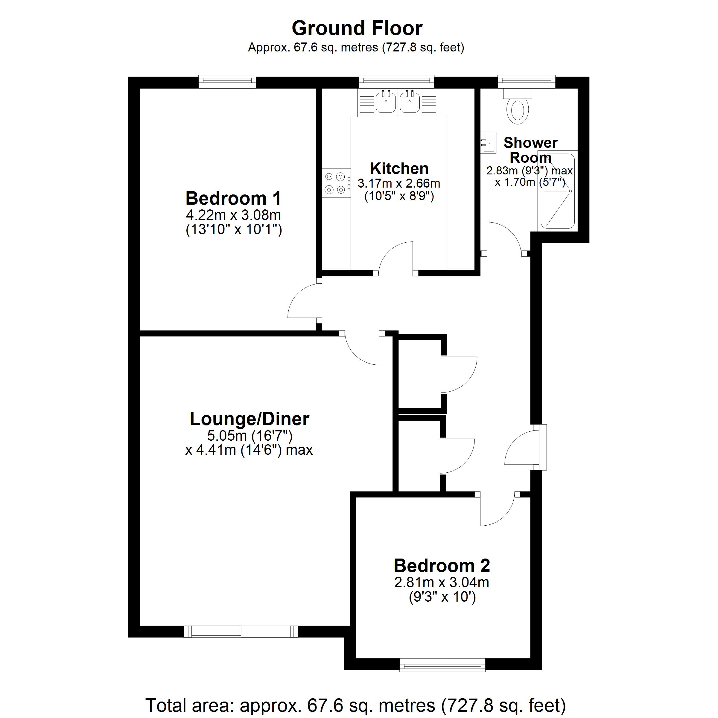 14, Priory Court, Zig Zag Road, Ventnor floorplan