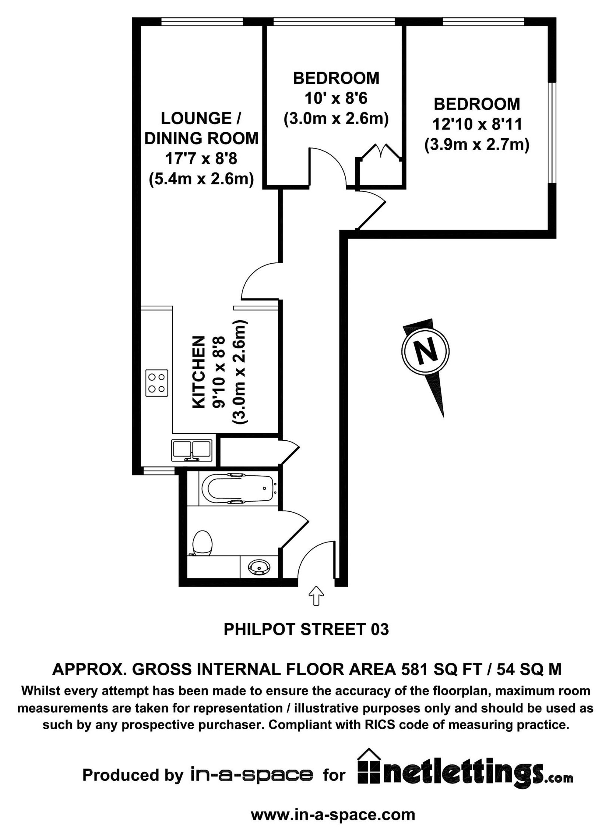 Flat 4, Bains Mansions 2A Philpot Street, London floorplan