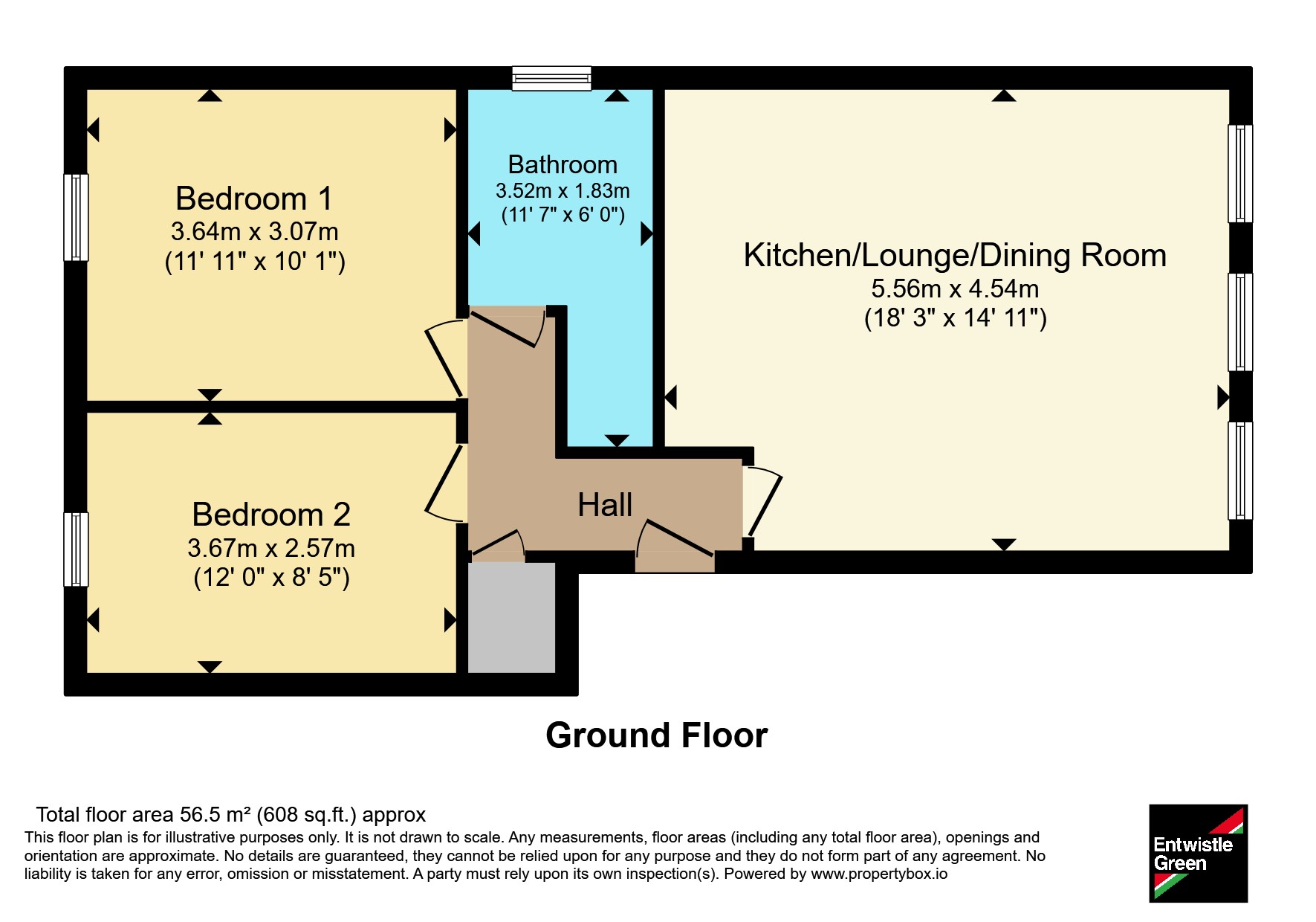 Ground Floor Flat, 17, Mayfield Close, Preston floorplan