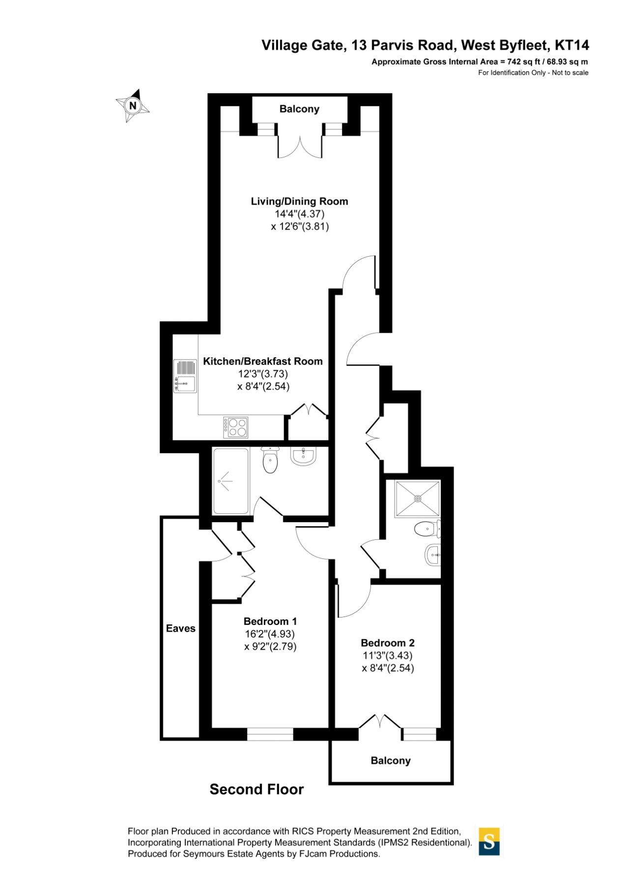 Flat 6, Village Gate, 13, Parvis Road, Surrey floorplan