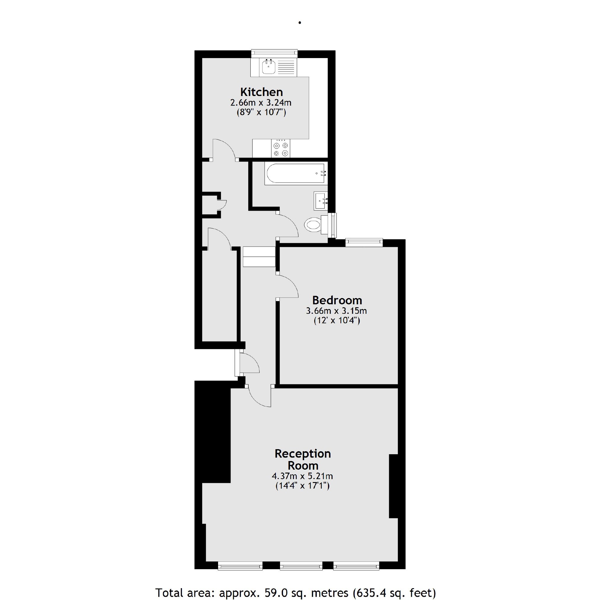 Flat 1, 360, Richmond Road, East Twickenham floorplan