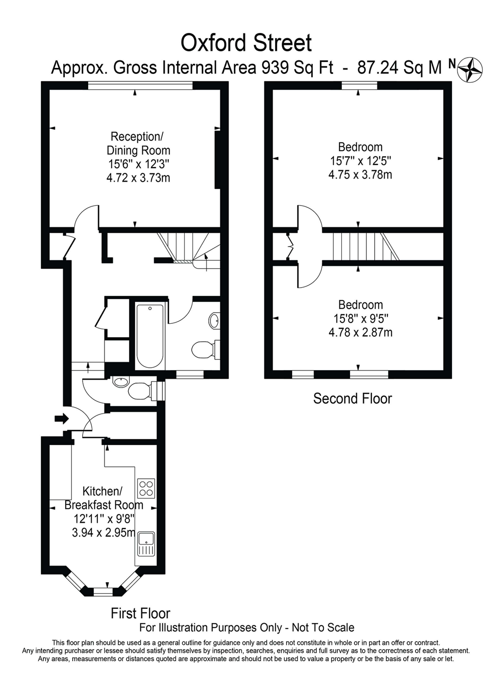Flat 1, 34-36 Oxford Street, Whitstable floorplan