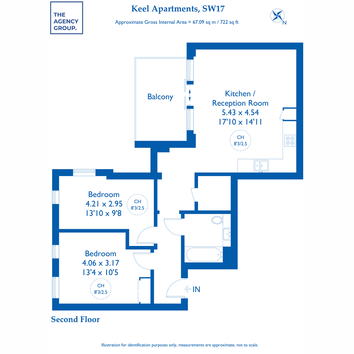 Flat 202, Keel Apartments, 31 Greyhound Parade, London floorplan
