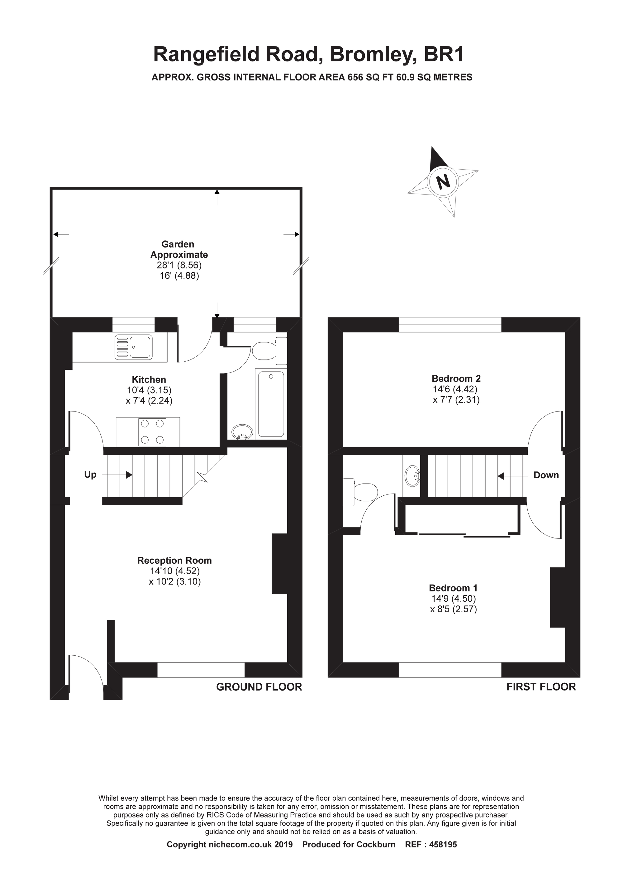 2 Bedrooms Terraced house for sale in Rangefield Road, Downham, Bromley BR1