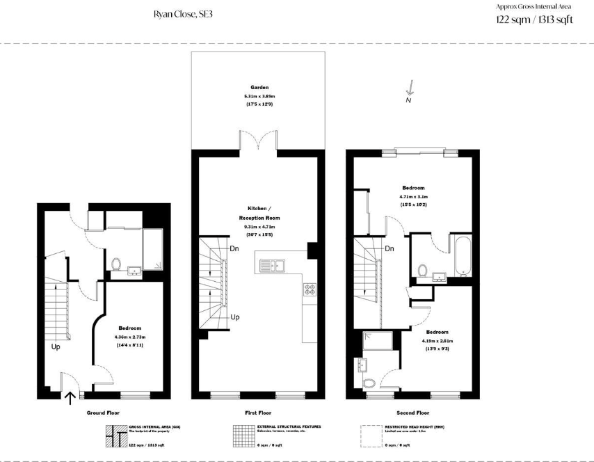 3, Ryan Close, London floorplan