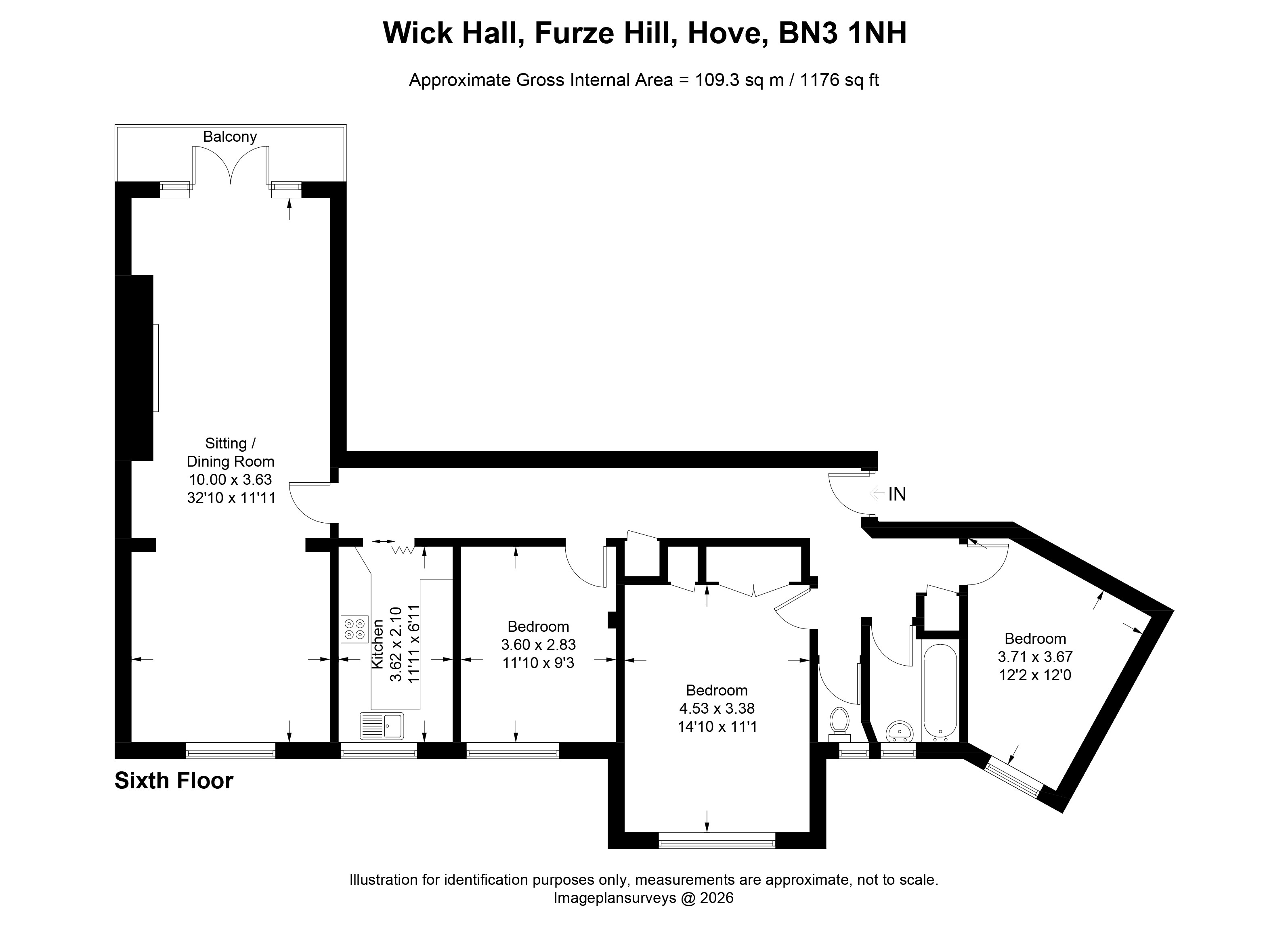 121 Wick Hall, Furze Hill, Hove floorplan