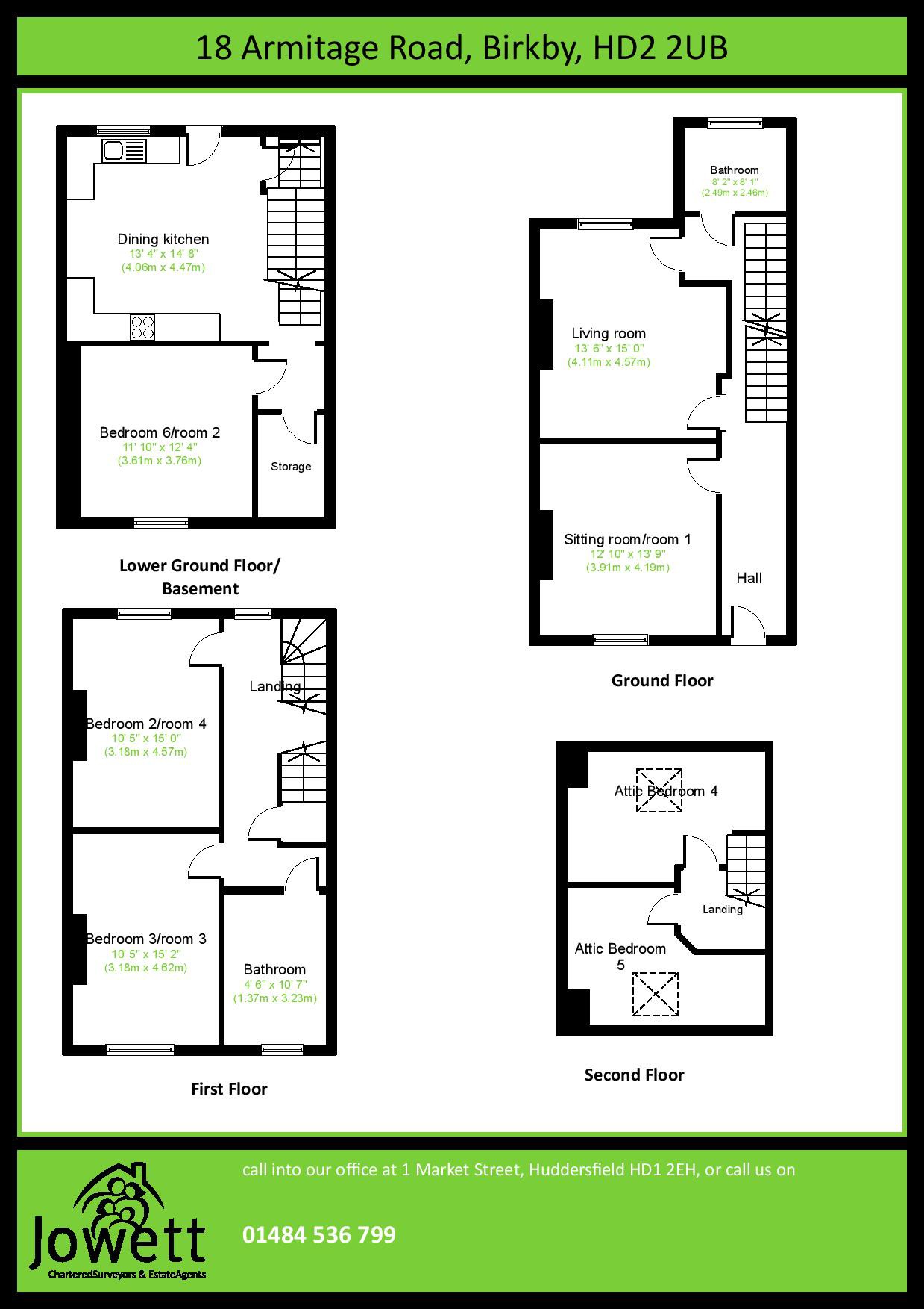 6 Bedrooms Terraced house for sale in Armitage Road, Huddersfield, West Yorkshire HD2