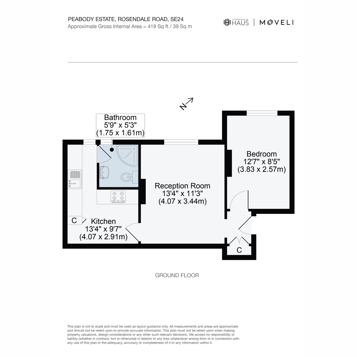 Flat Flat 4 Block H, Peabody Building, Rosendale Road, Herne Hill floorplan