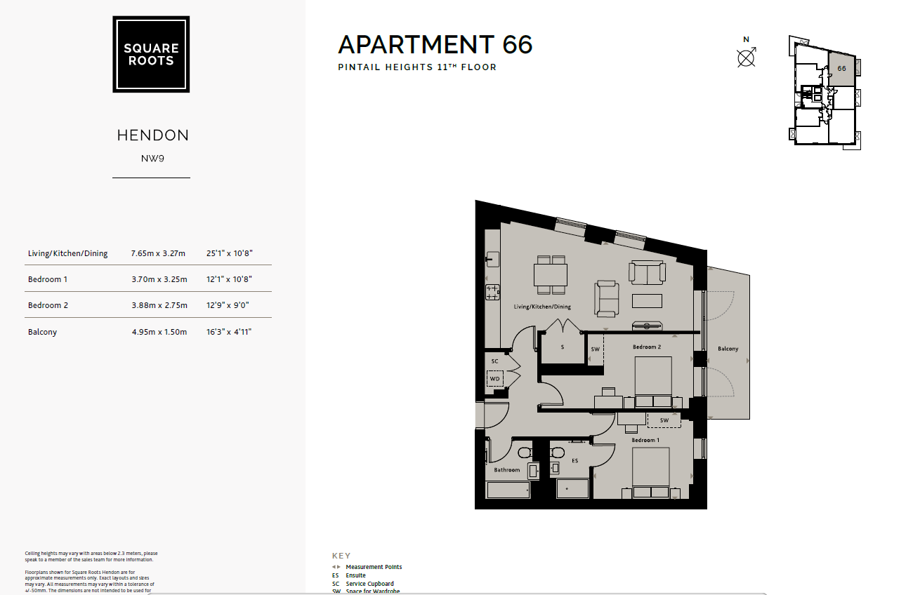 Flat 66, 6, The Hyde, London floorplan