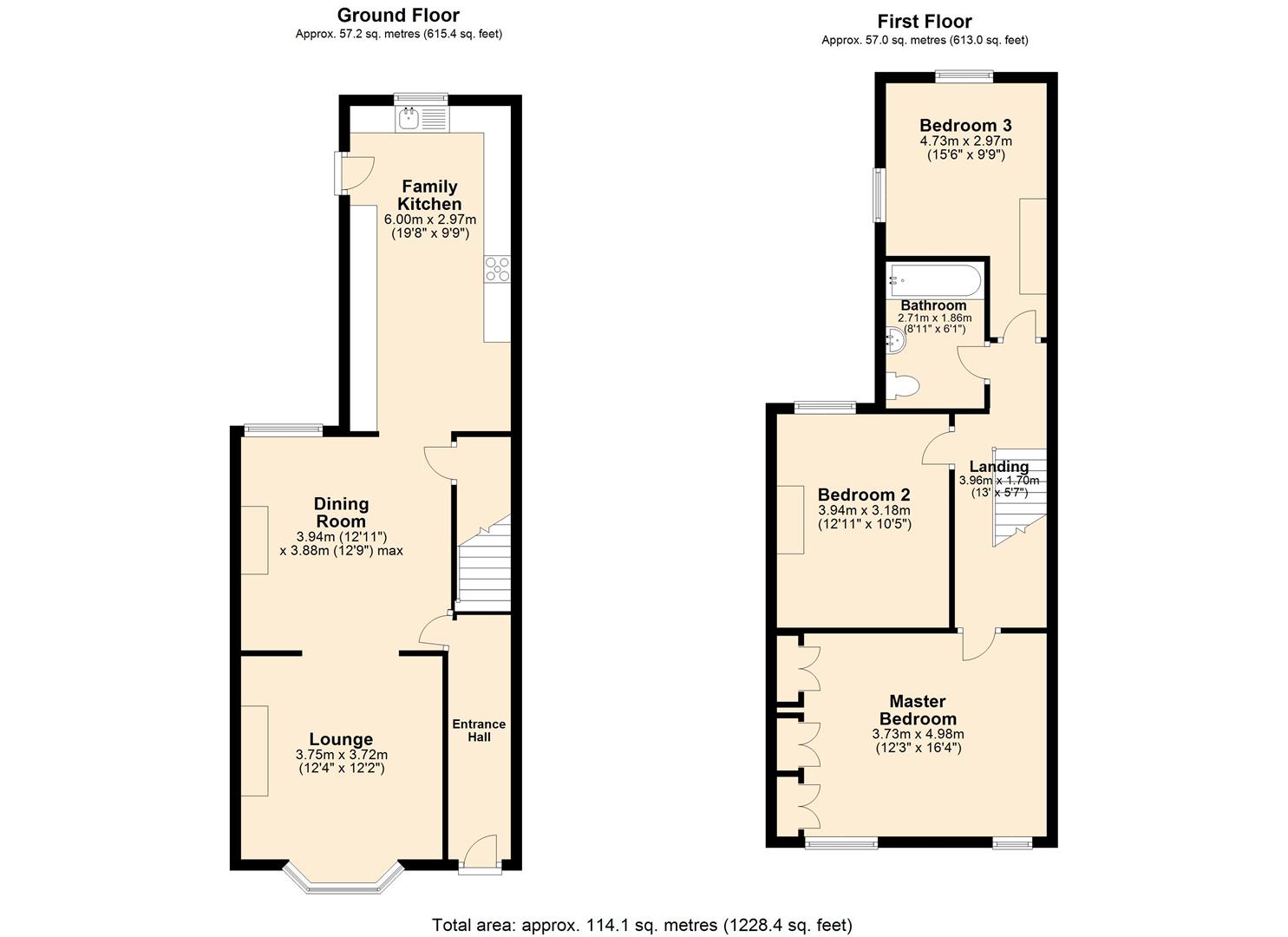 Knutsford Road, Grappenhall, Warrington WA4, 3 bedroom terraced house