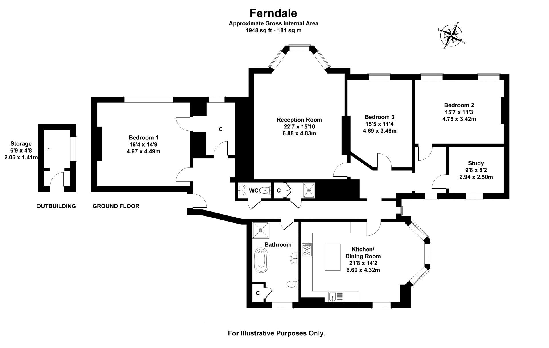 Flat 2 Ferndale House, 3 Ferndale, Tunbridge Wells floorplan