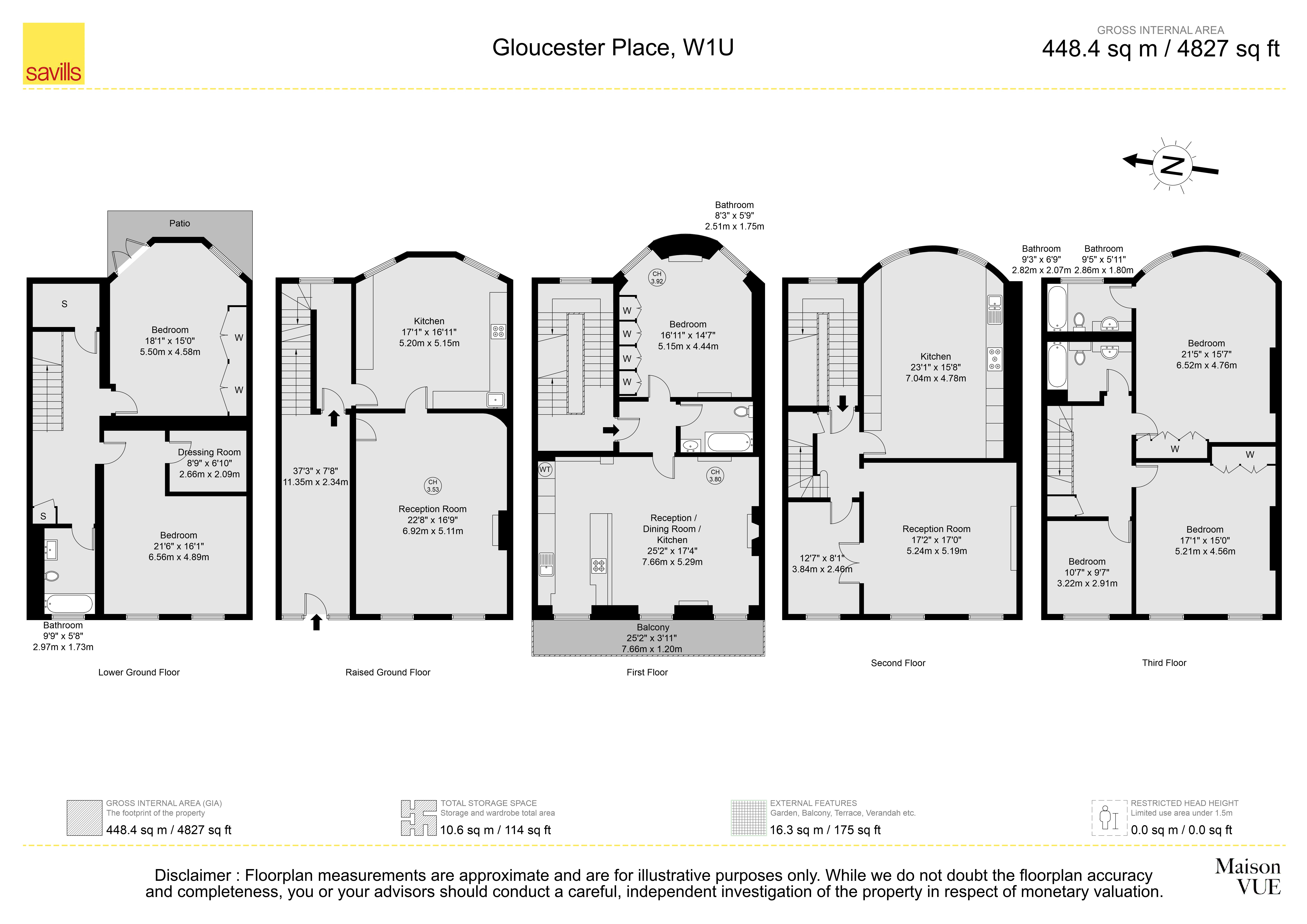 64, Gloucester Place, London floorplan