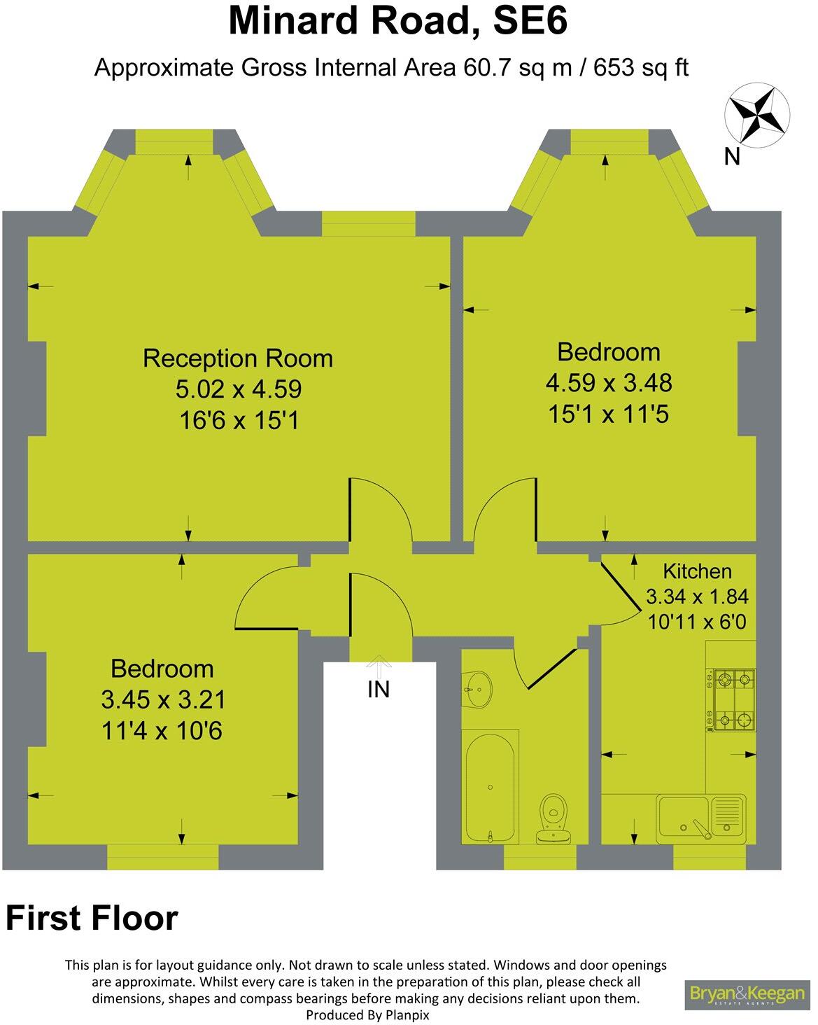 Flat 3, 20 Minard Road, London floorplan