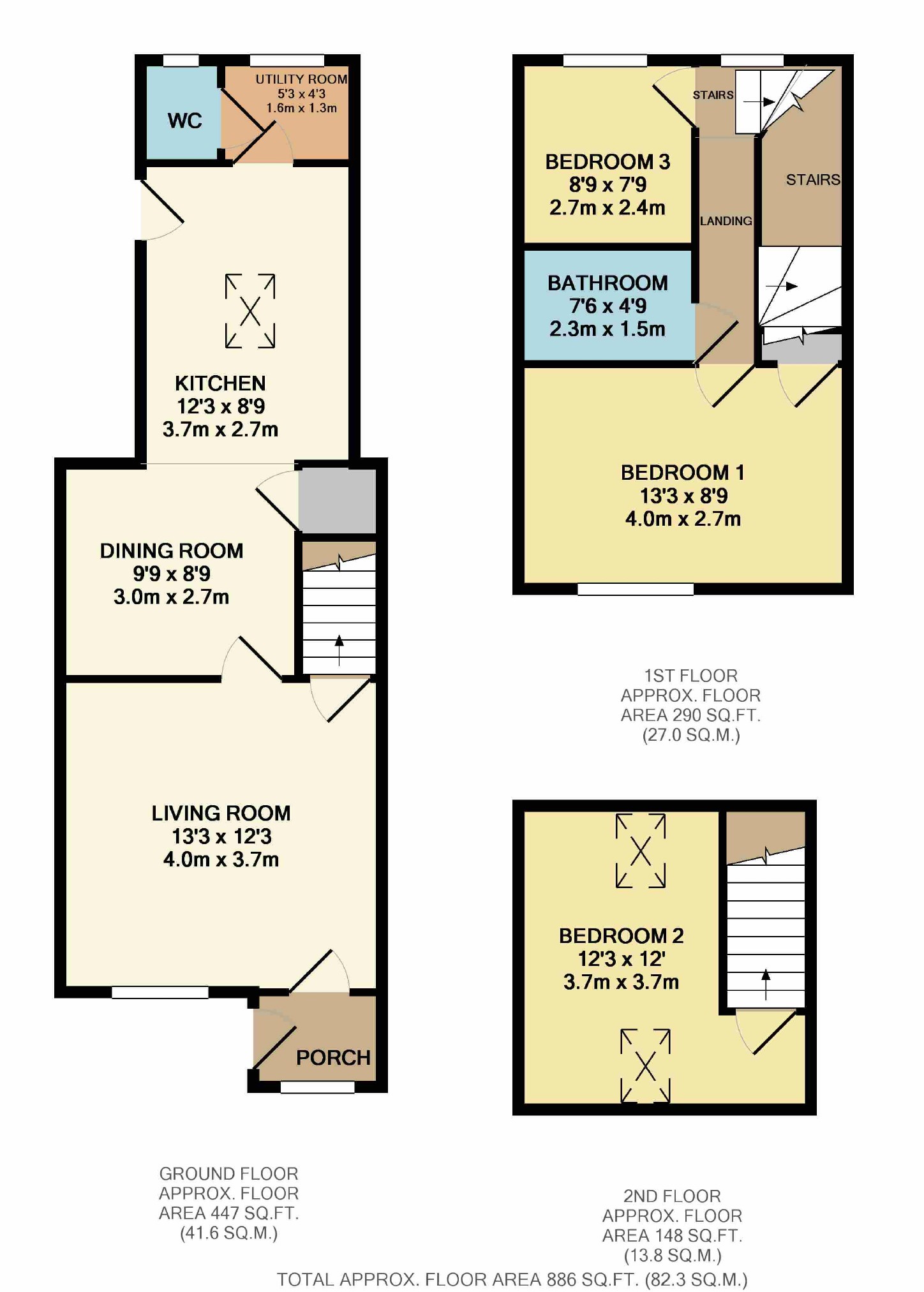 3 Bedrooms Terraced house to rent in Park View, Whixley, York YO26