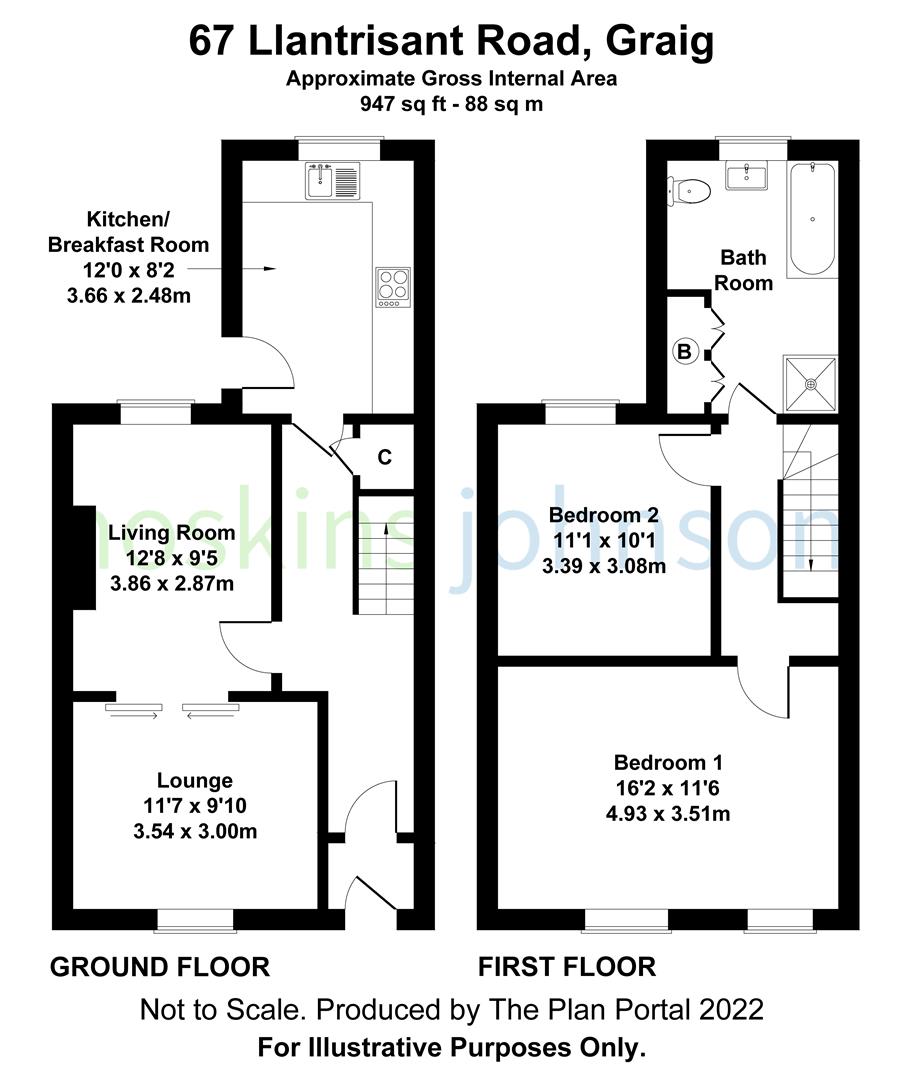 Llantrisant Road, Graig, Pontypridd CF37, 2 bedroom terraced house for