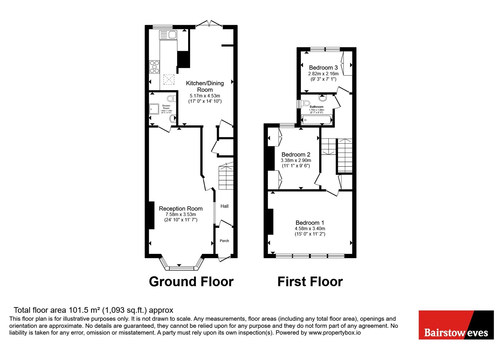 113, Shrewsbury Road, London floorplan