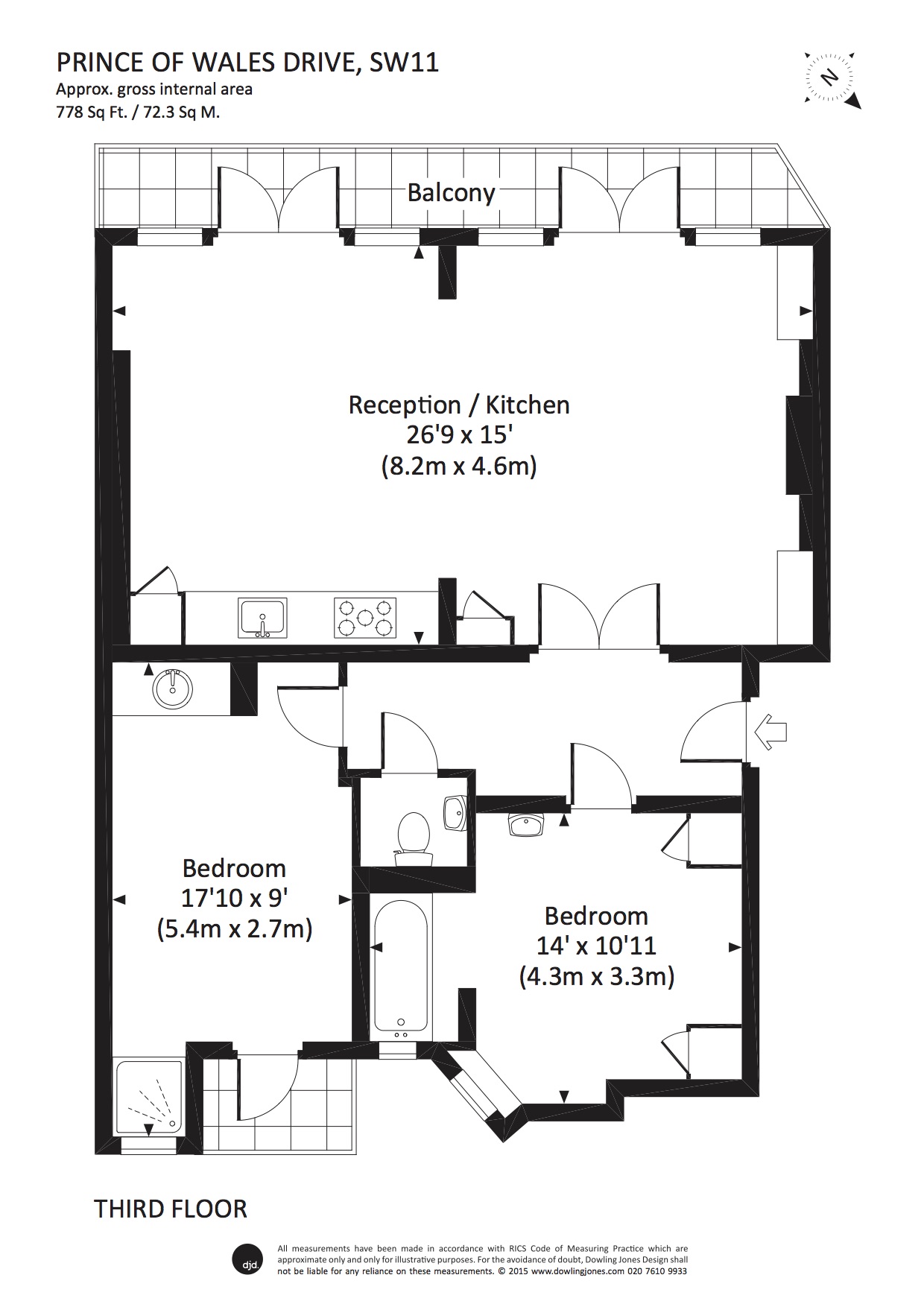 2 Bedrooms Flat to rent in Prince Of Wales Drive, London SW11