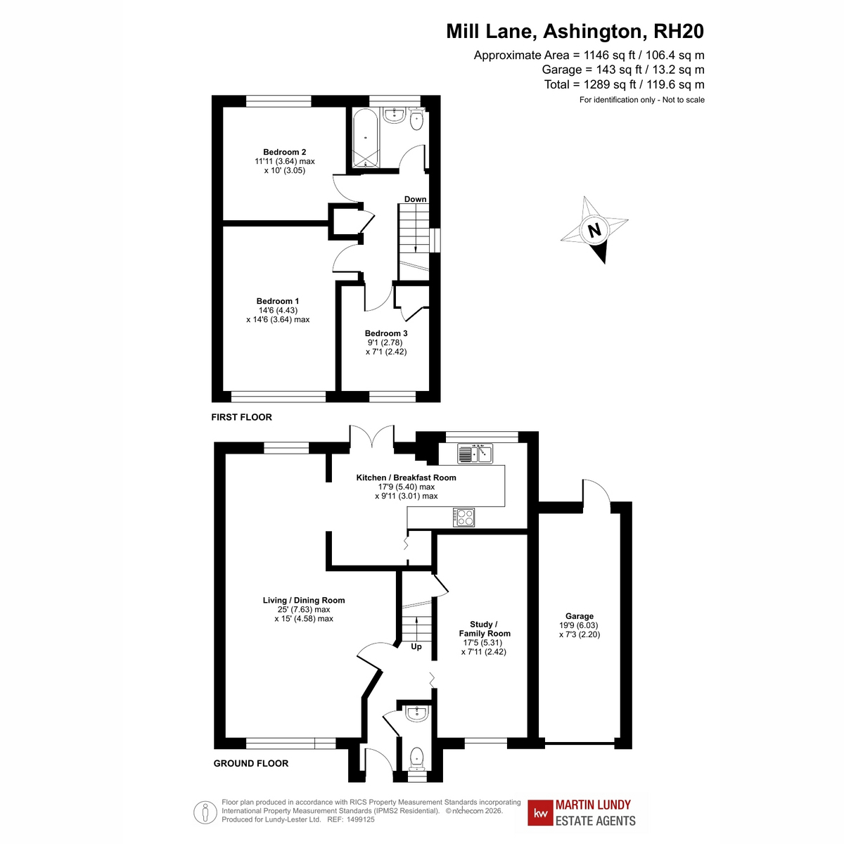 15, Mill Lane, Ashington floorplan