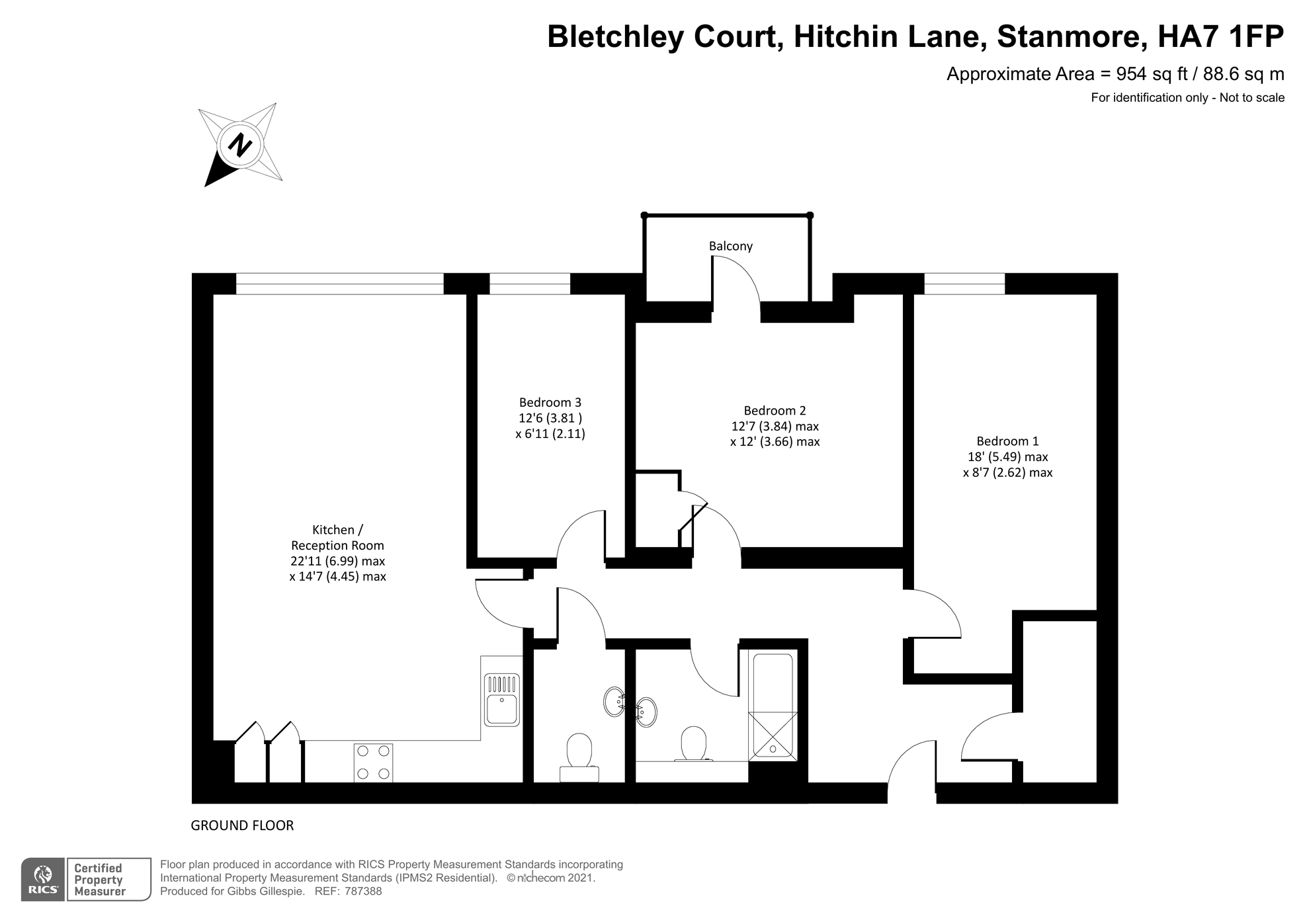 4 Bletchley Court,, Hitchin Lane, Stanmore floorplan