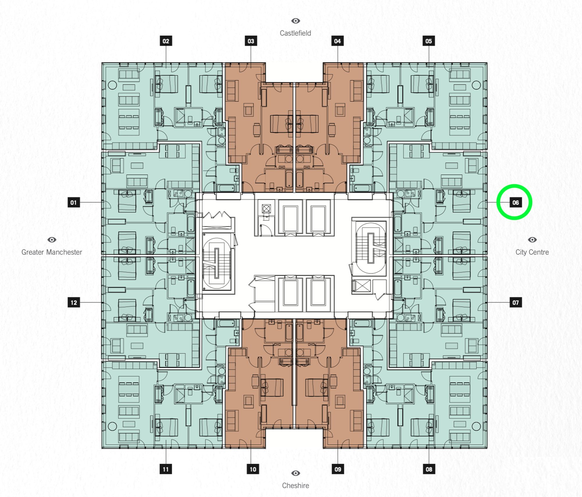 Flat 1806, 141 Chester Road, Manchester floorplan