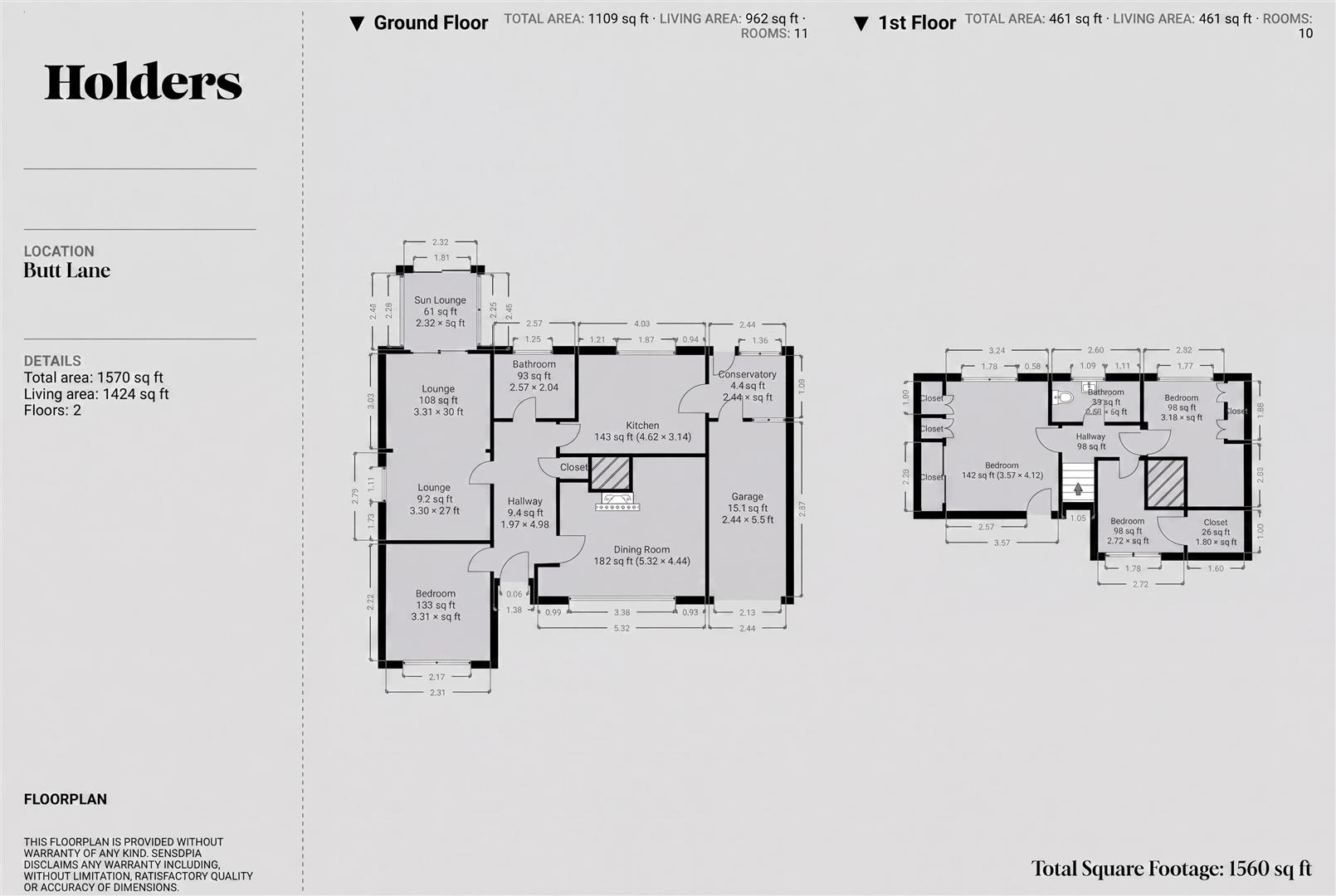 10, Butt Lane, Loughborough floorplan