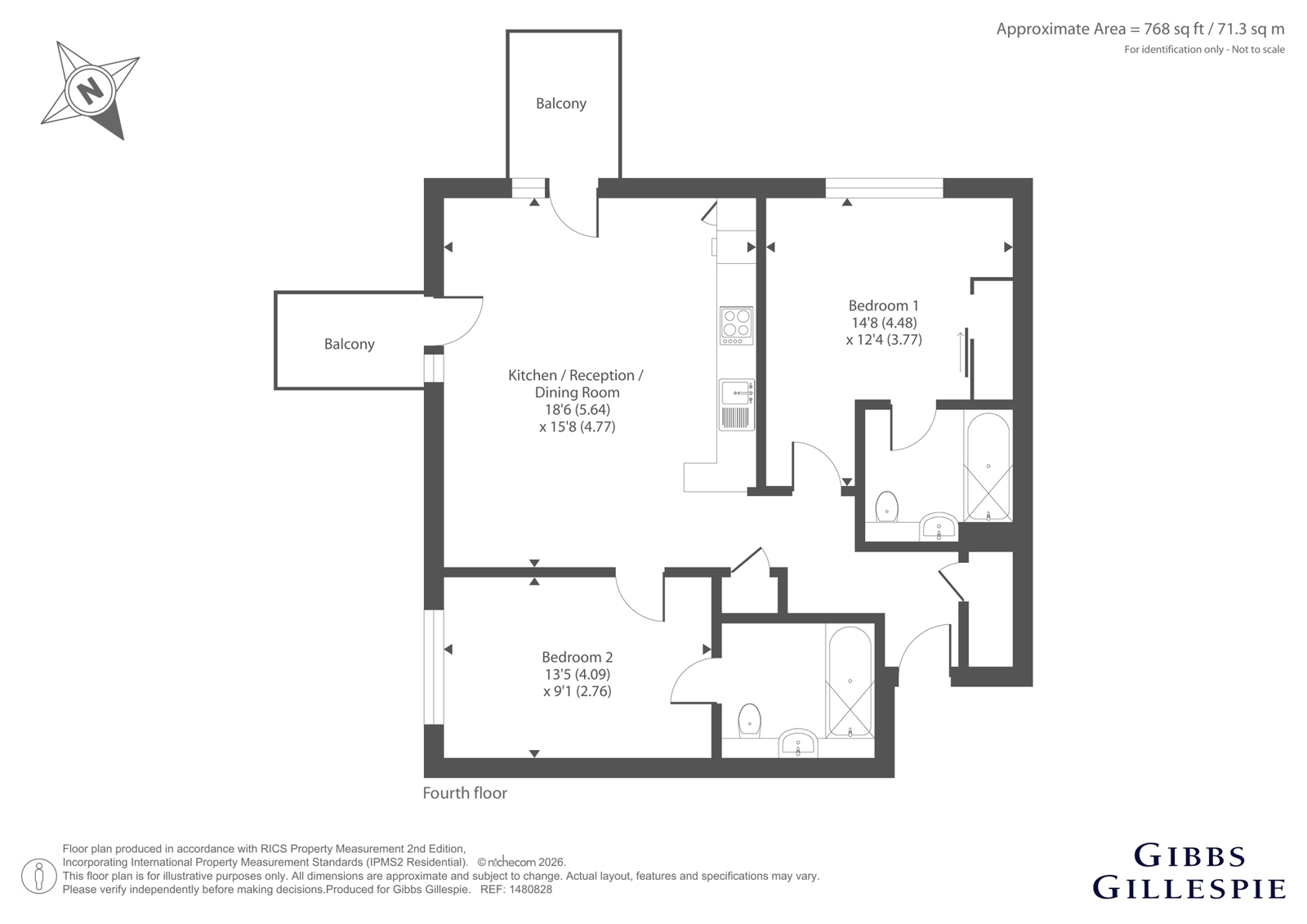 Flat 14, 4, Record Walk, Hayes floorplan