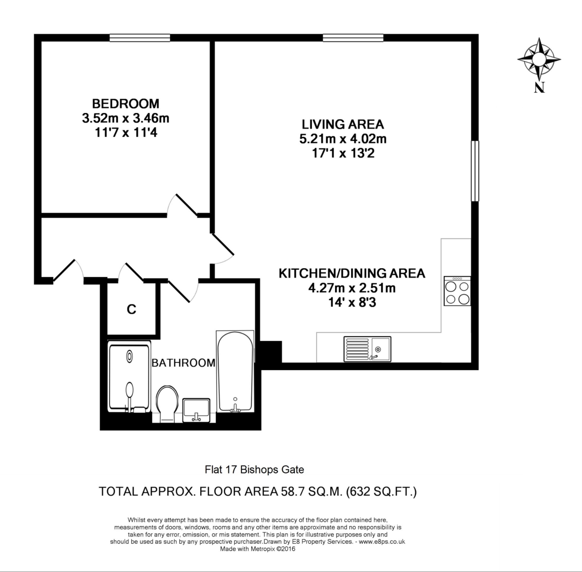 17, Bishops Gate, Mill Street, Oxford floorplan