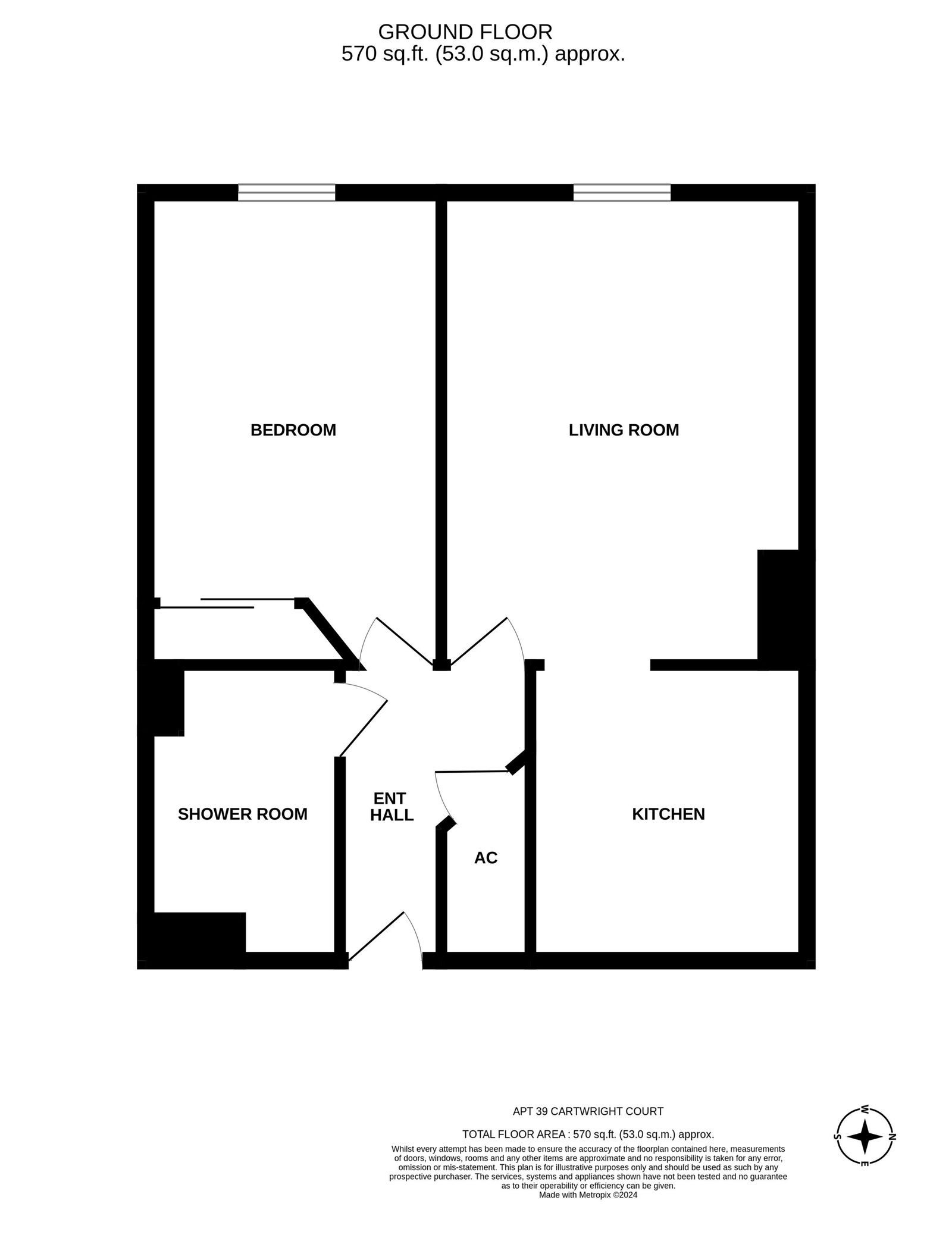 Cartwright Court, 2,Apartment 39, Victoria Road, Malvern floorplan
