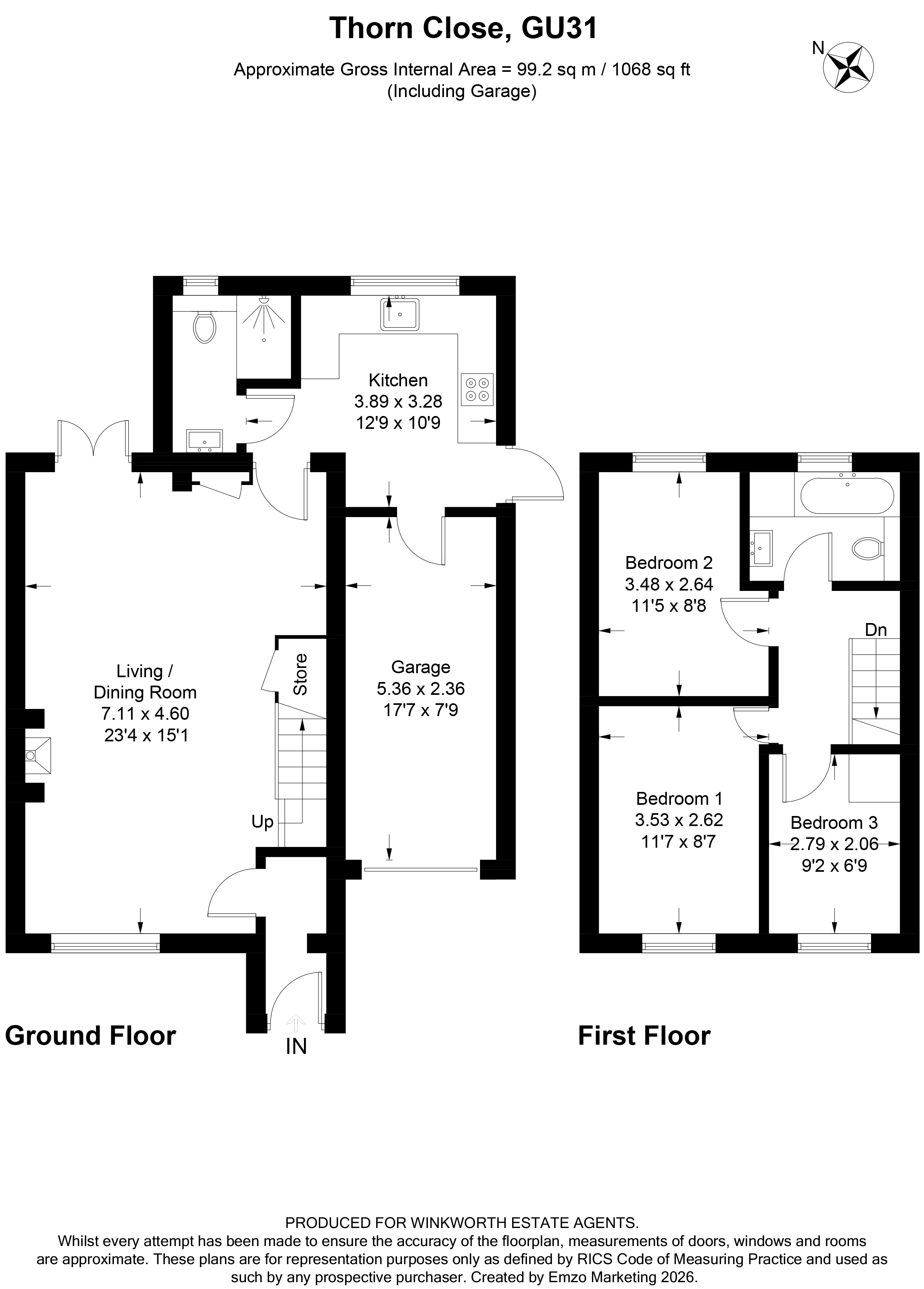 16, Thorn Close, Petersfield floorplan