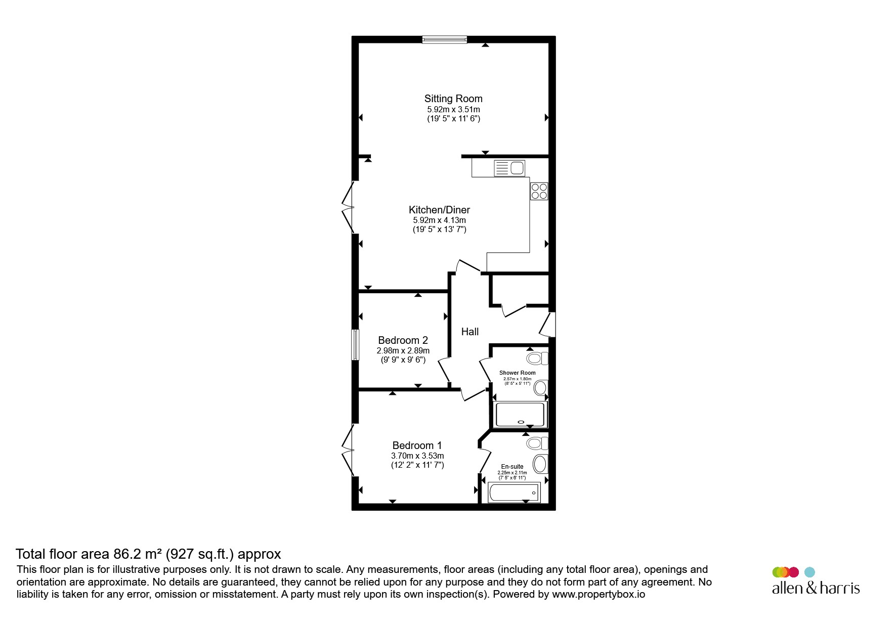 Flat 6, Riverview, 11, Windrush Heights, Burford floorplan