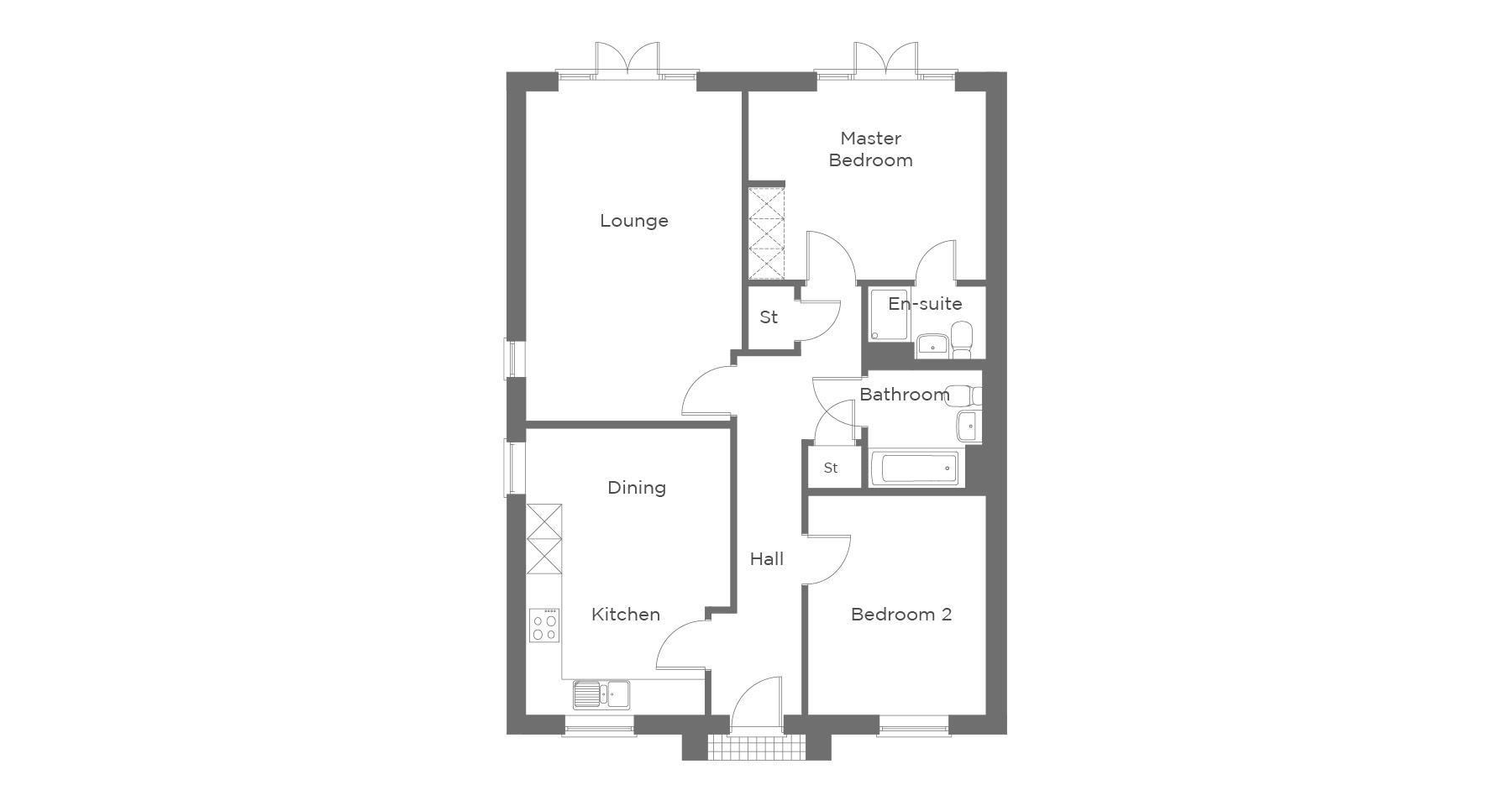 2 Bedrooms Detached bungalow for sale in The Stoulton, Walcot Meadow, Walcot Lane, Drakes Broughton, Worcestershire WR10