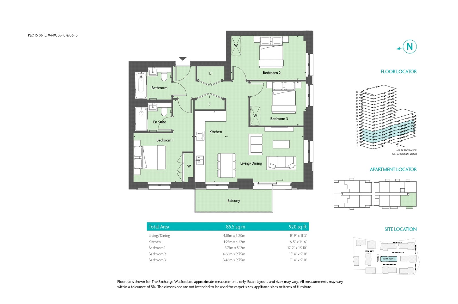Flat 03.10,, Dart House At The Exchange, Watford floorplan