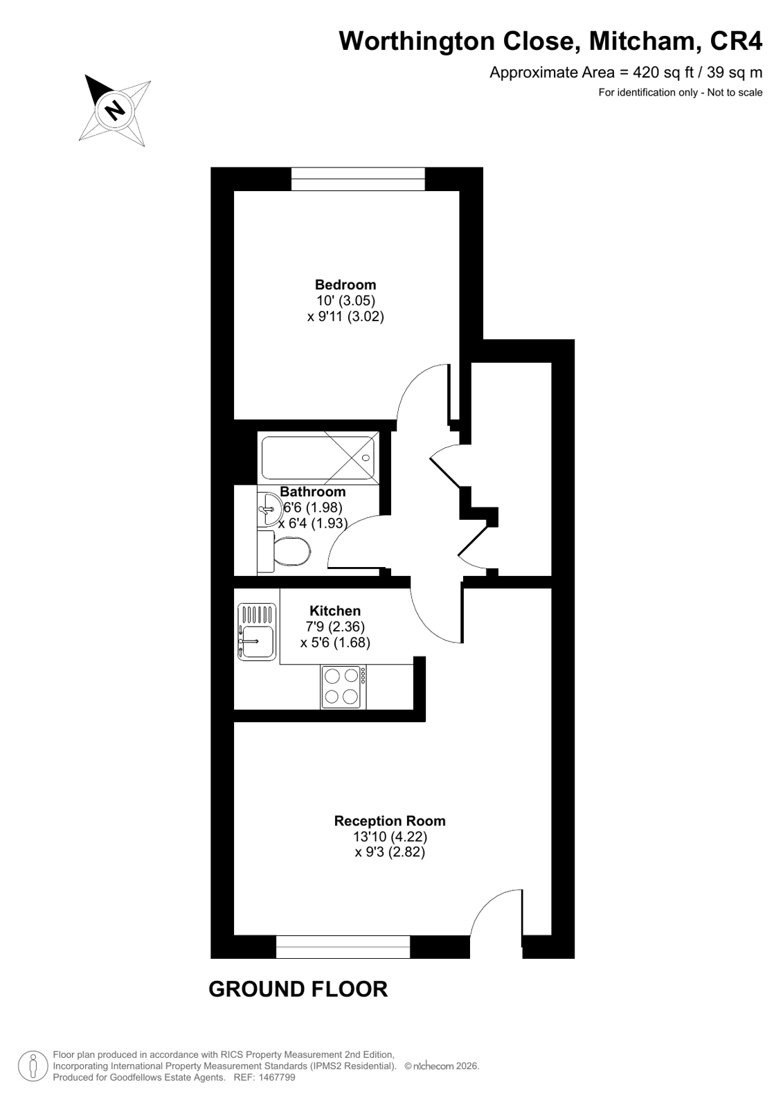 9, Worthington Close, Mitcham floorplan