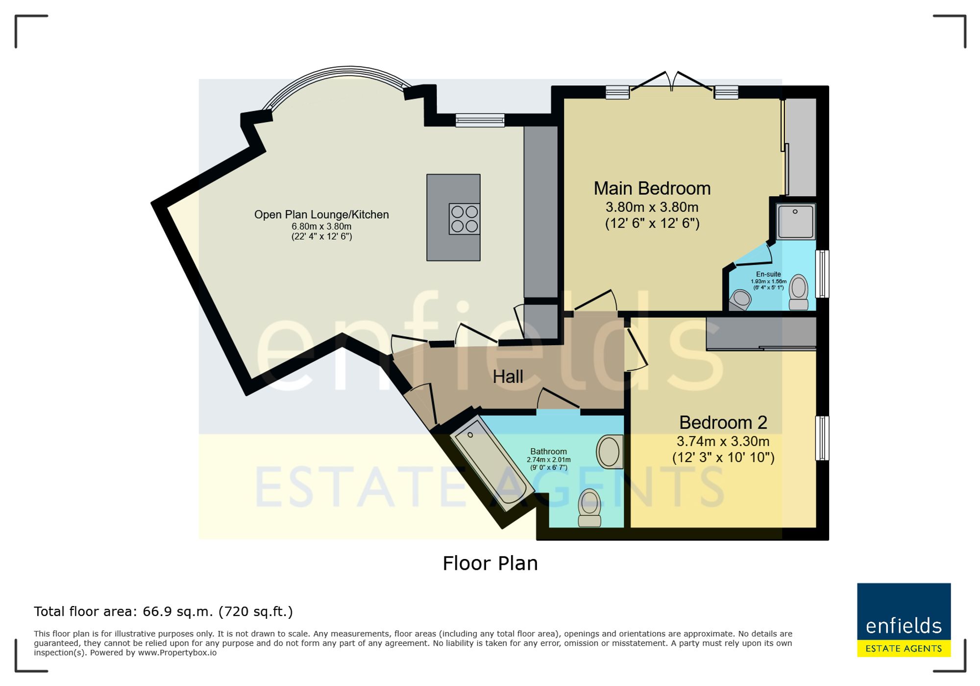 Flat 4, Falcon Heights 6A Birds Hill Road, Poole floorplan