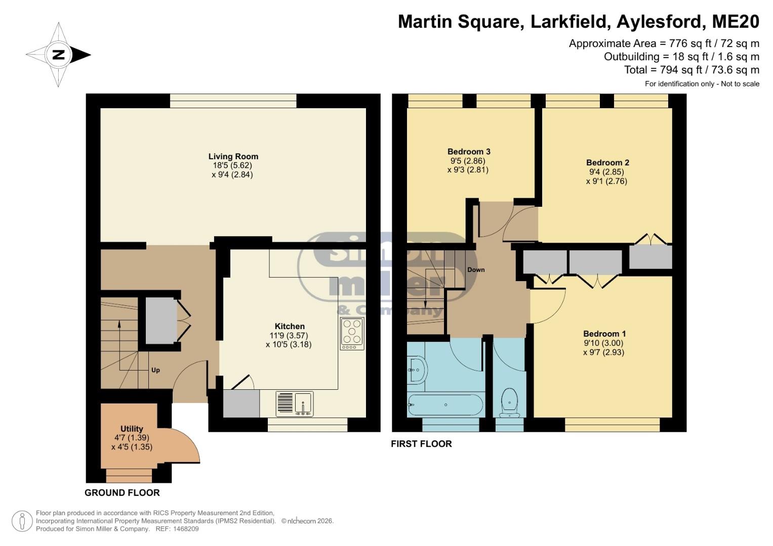 34, Martin Square, Aylesford floorplan