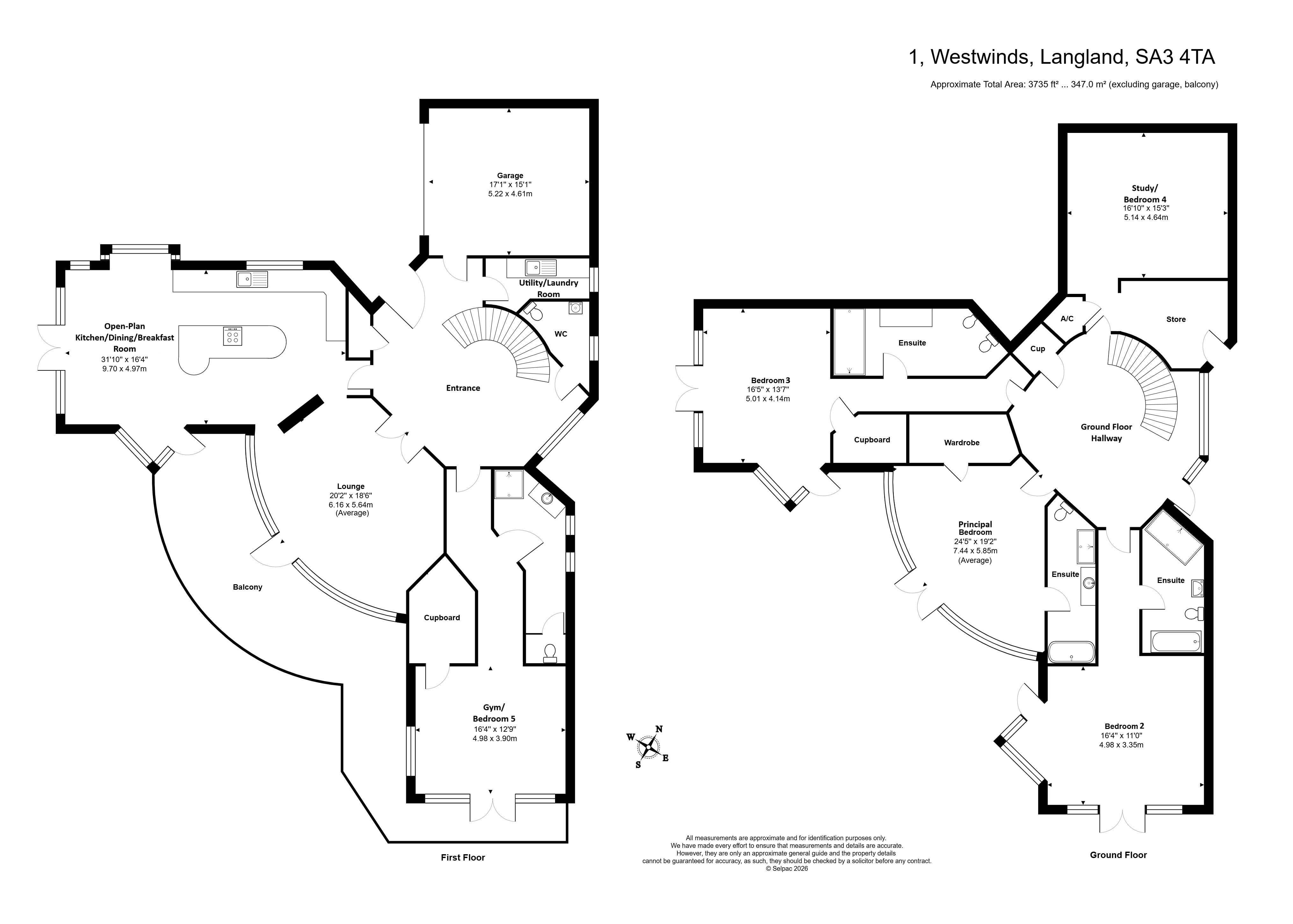 1 Westwinds, Langland floorplan