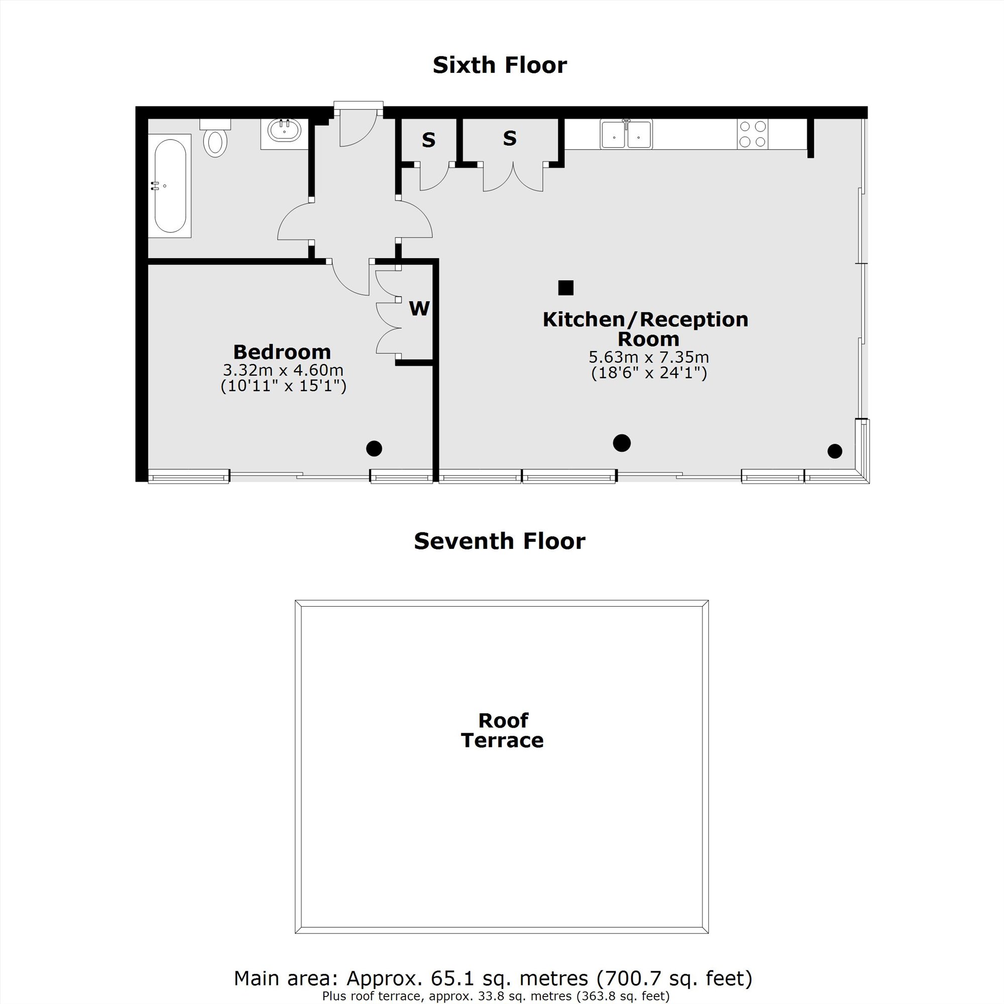 Flat 607, Block C, Green Walk, London floorplan