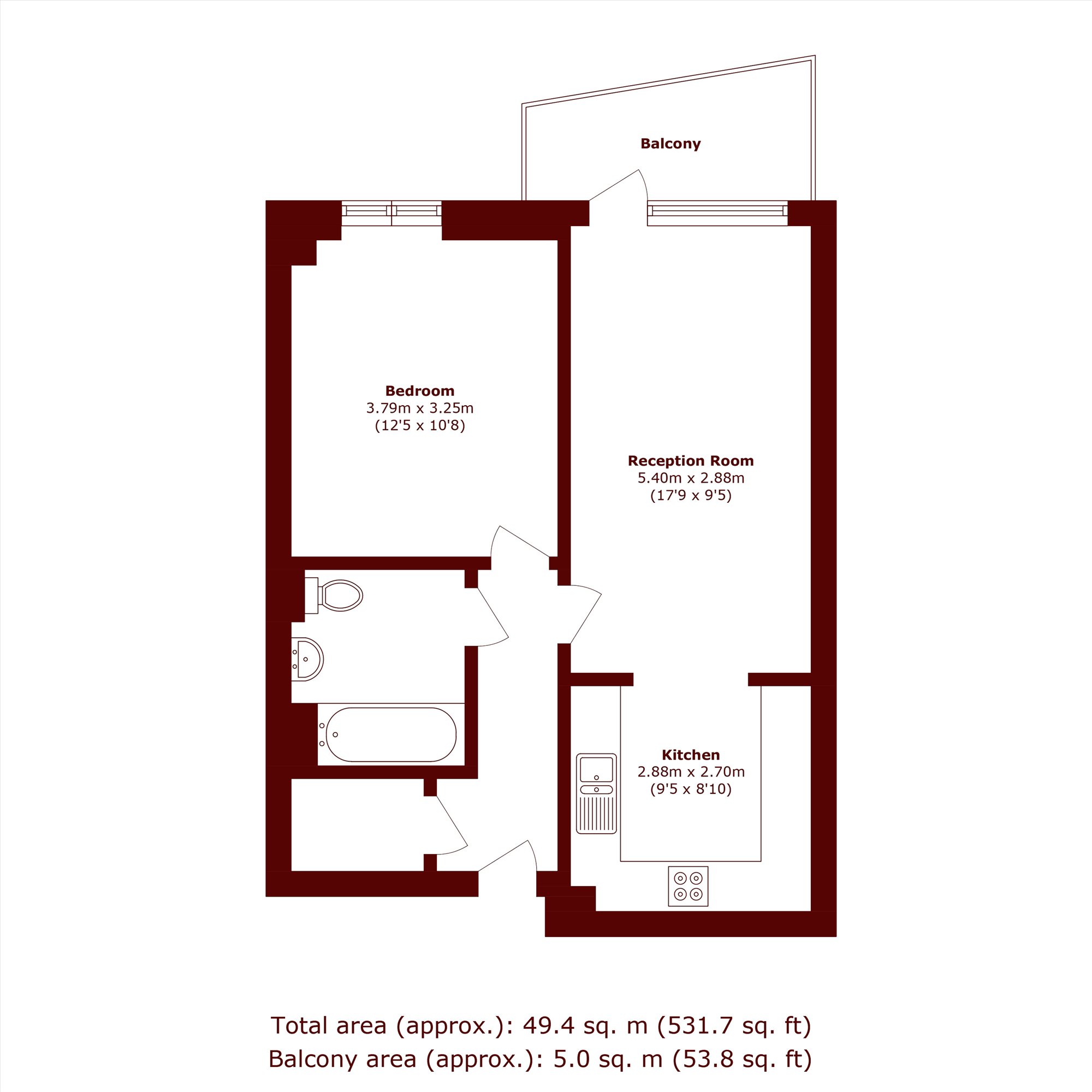 Flat 3 Kestrel House, Parkside Avenue, London floorplan