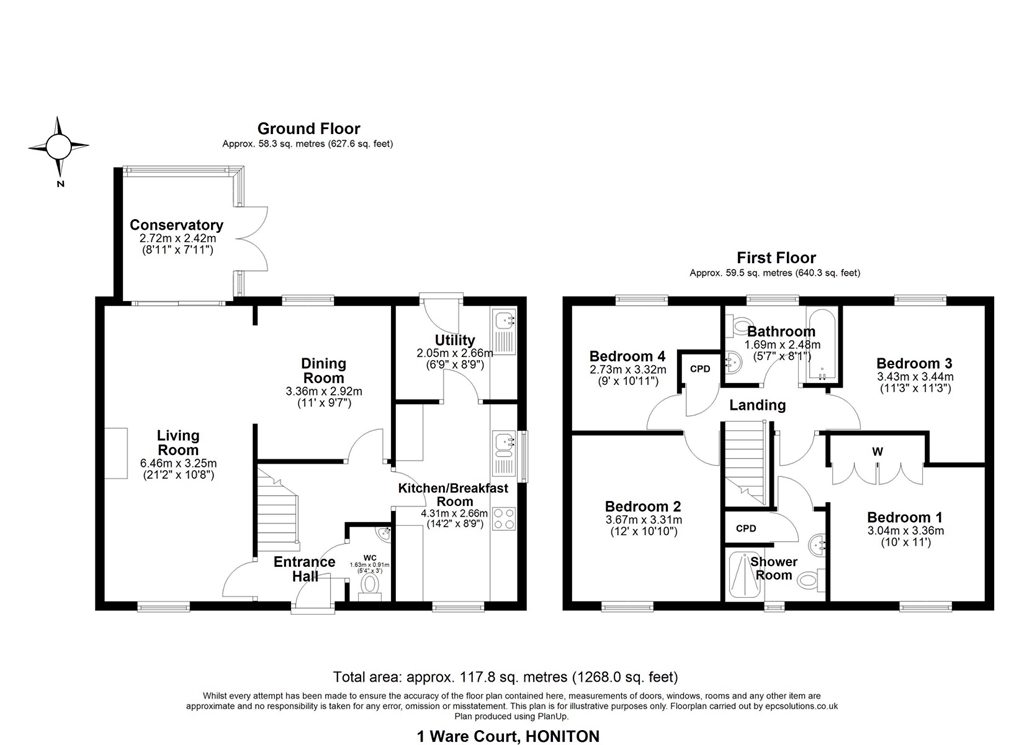 1, Ware Court Devon, Honiton floorplan