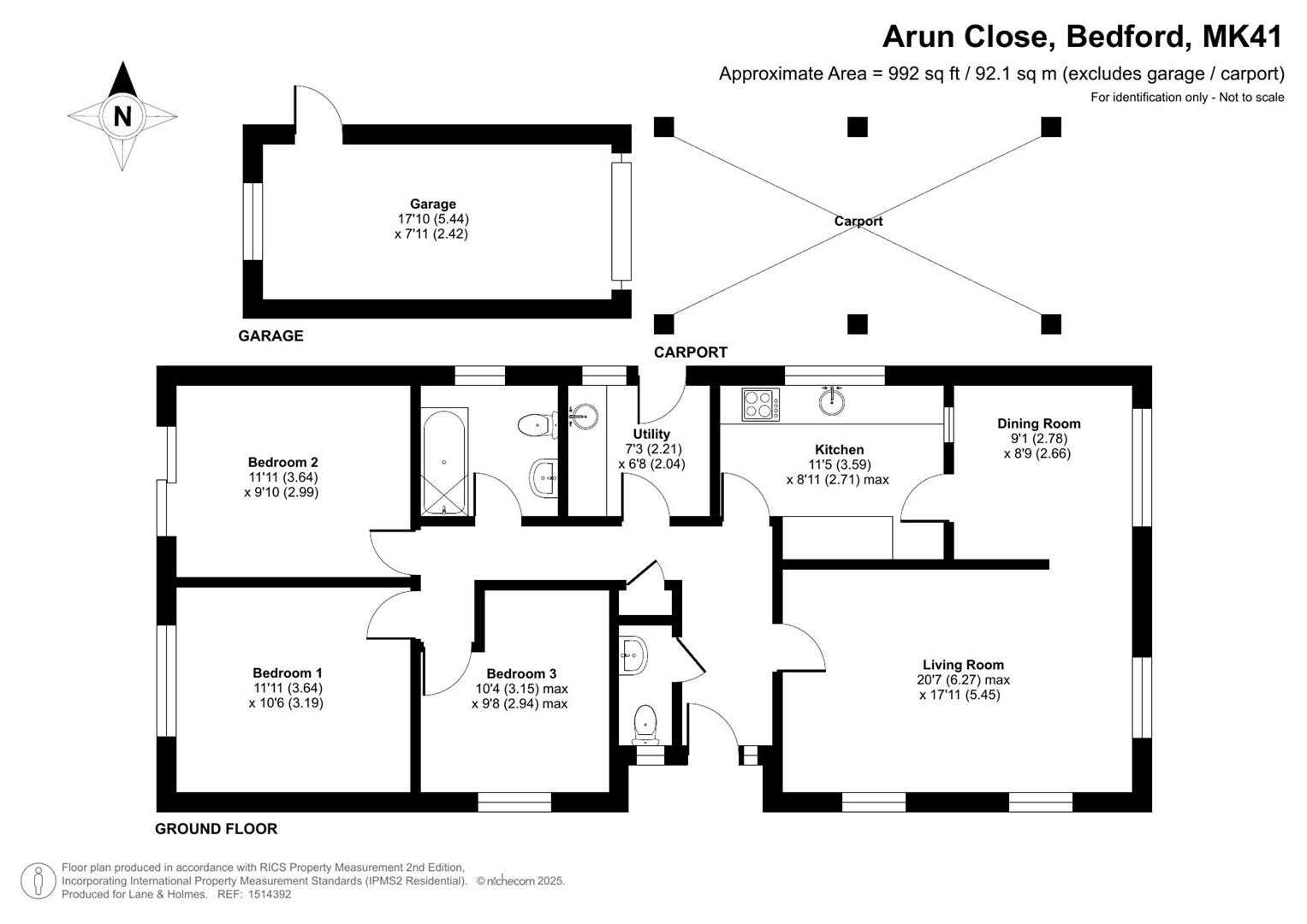 14, Arun Close, Bedford floorplan