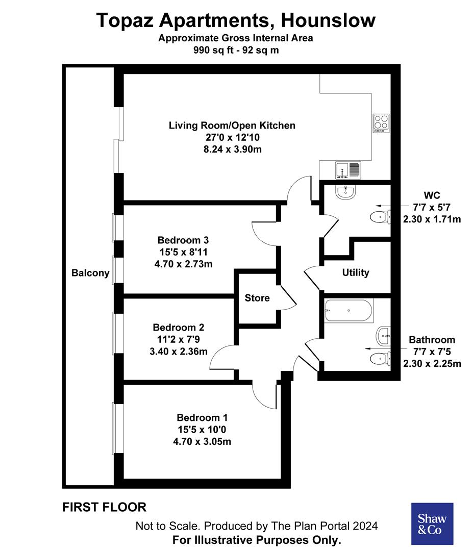 Topaz Apartments, 6, High Street, Hounslow floorplan
