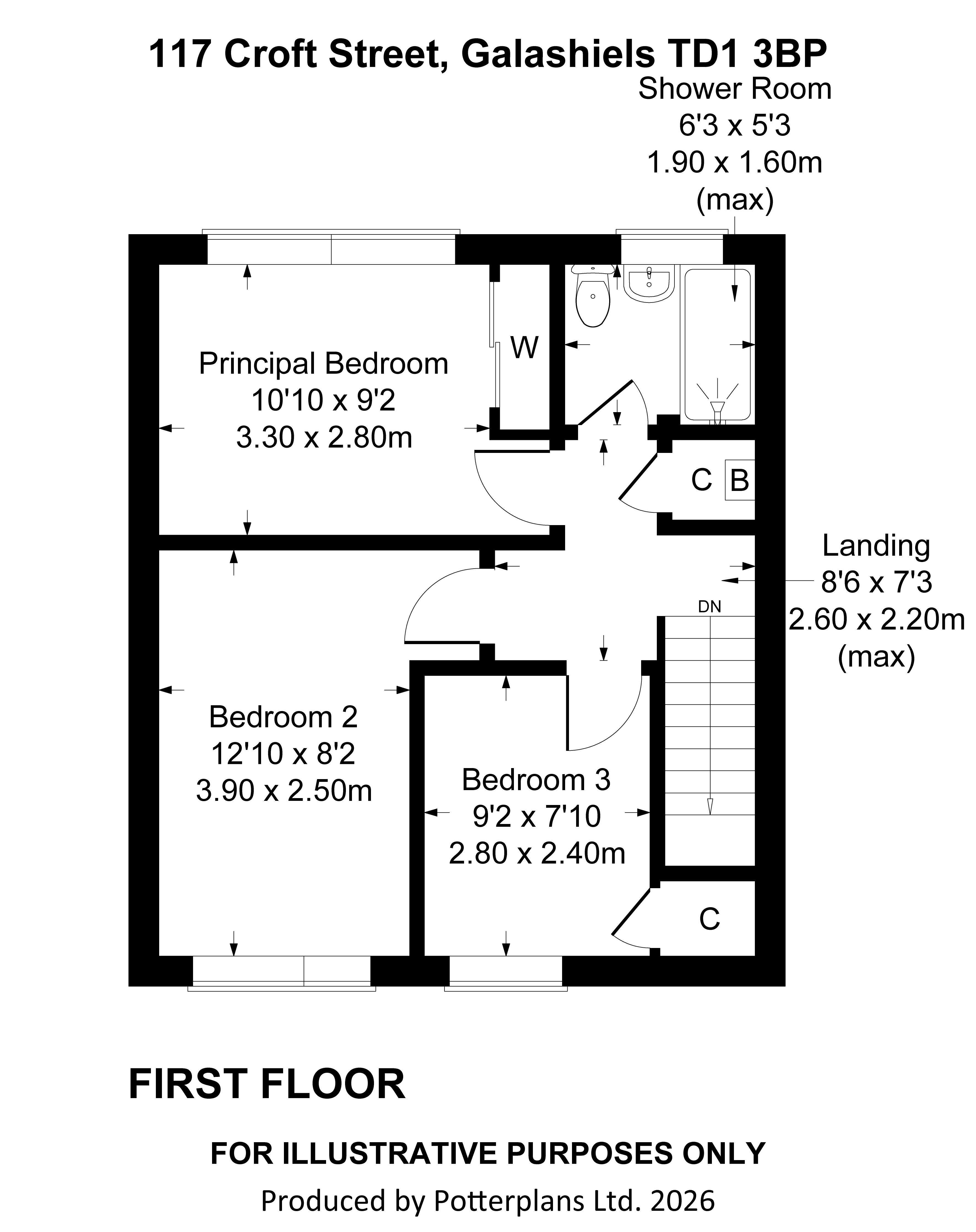117, Croft Street, Galashiels floorplan
