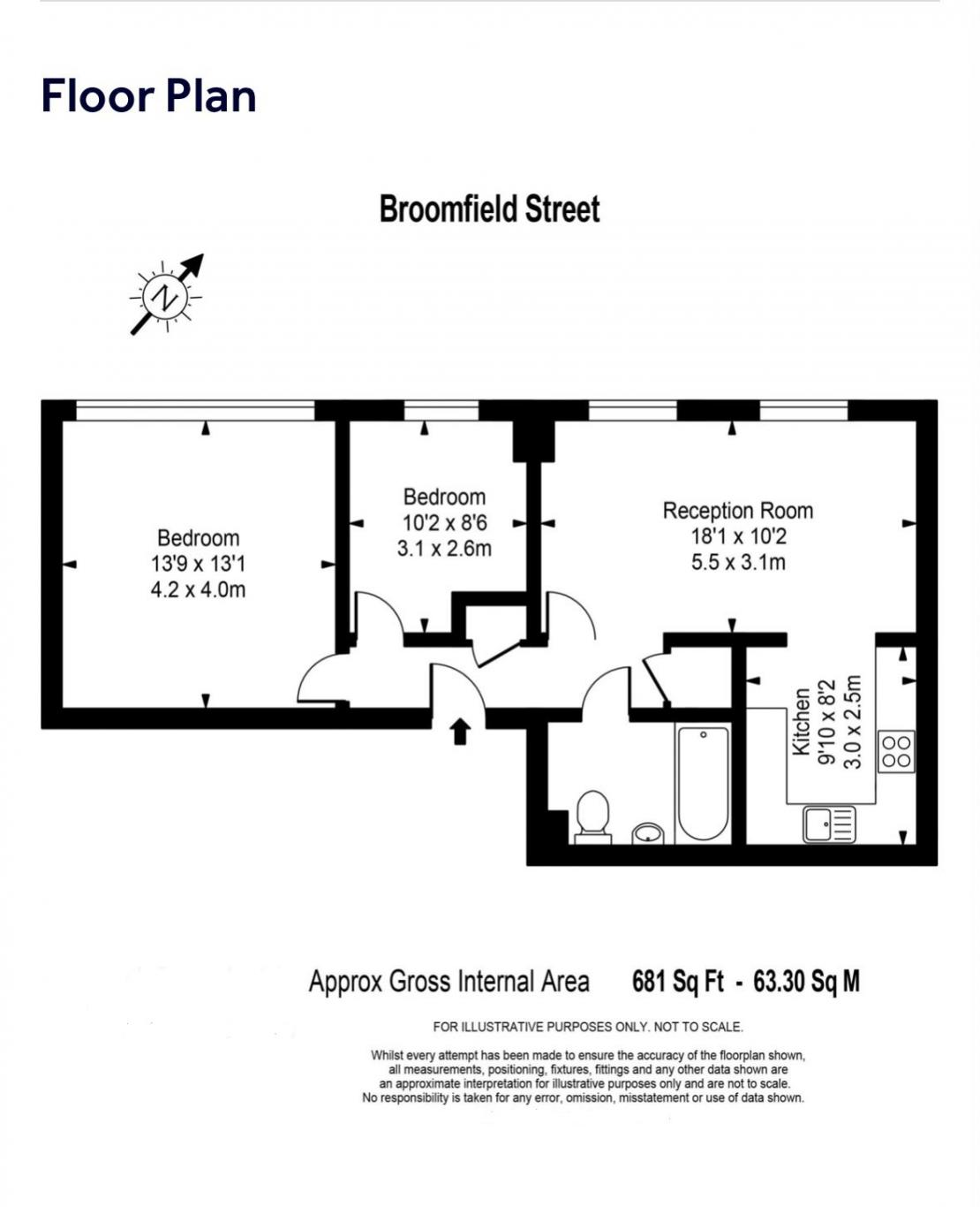 Broomfield Street, London floorplan