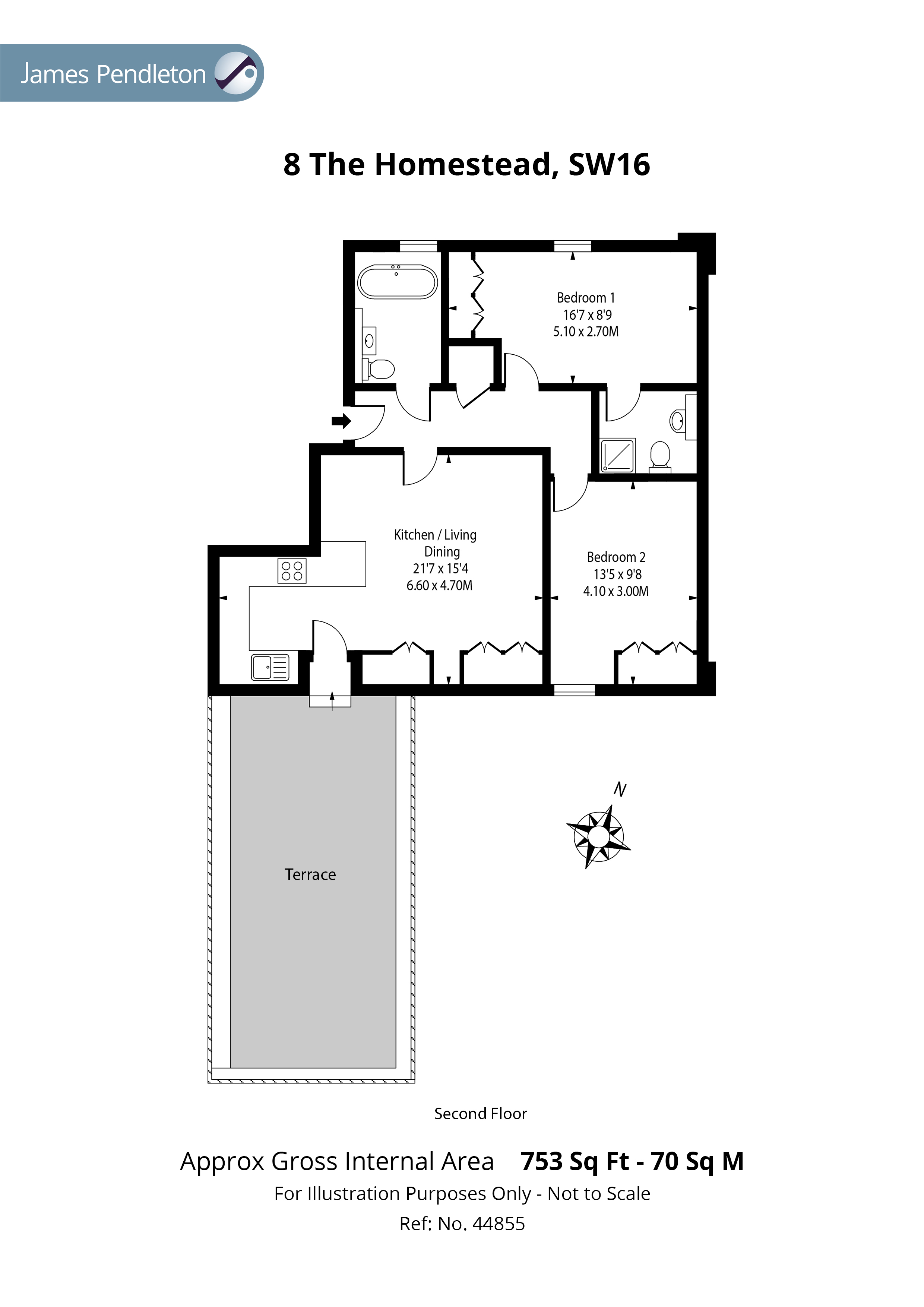 Homestead House, Gibsons Hill, Streatham, London SW16, 2 bedroom flat