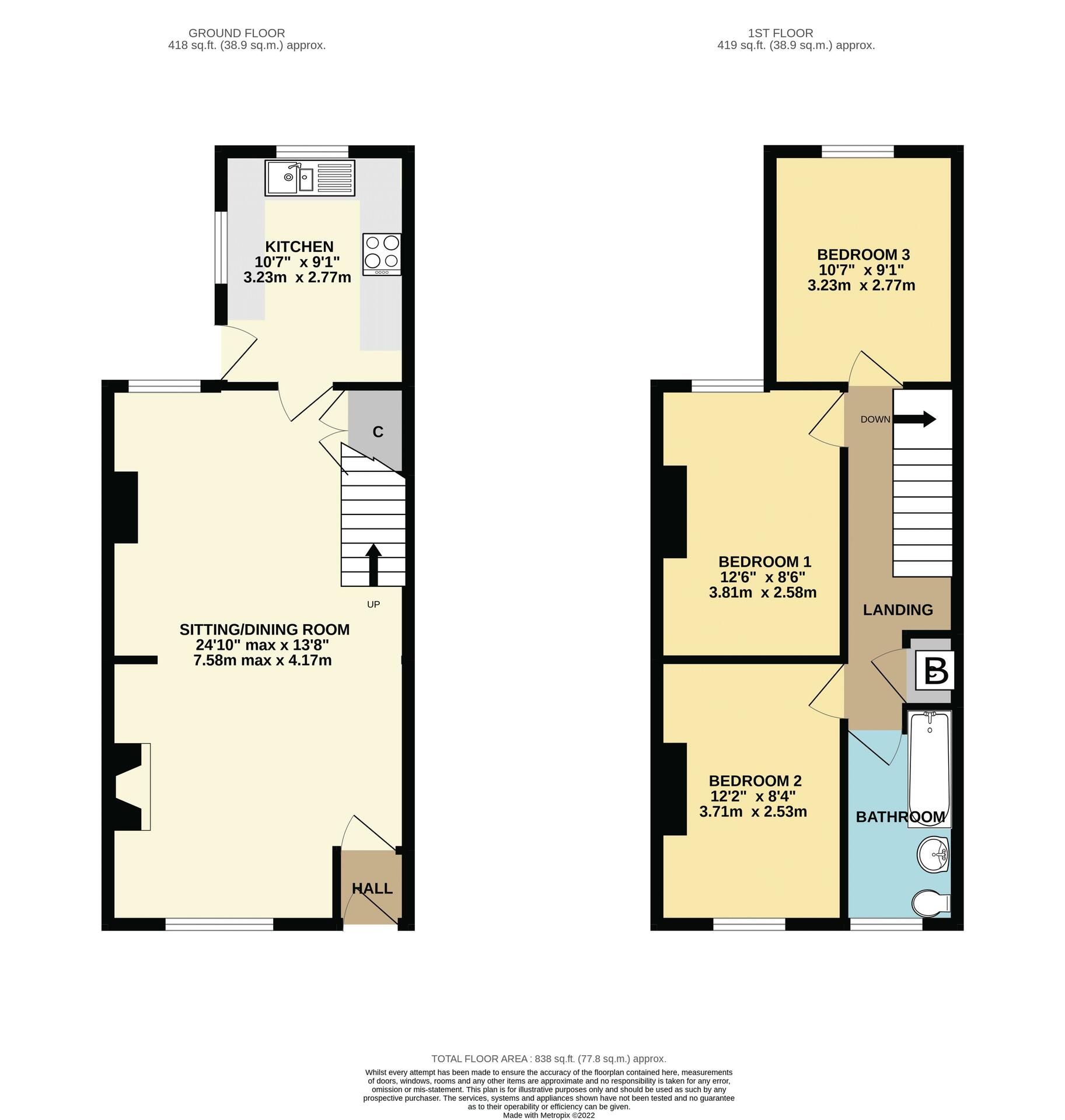 43 Bower Hinton, Martock floorplan